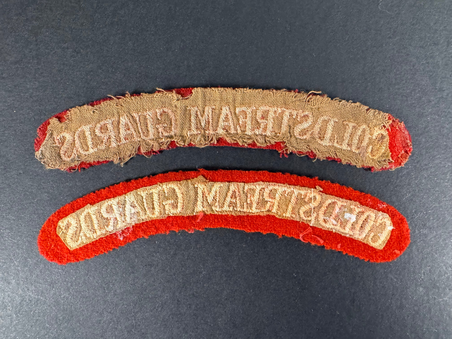 Photo 2 of WW2 British Army Coldstream Guards Uniform Shoulder Titles - collectible militaria item