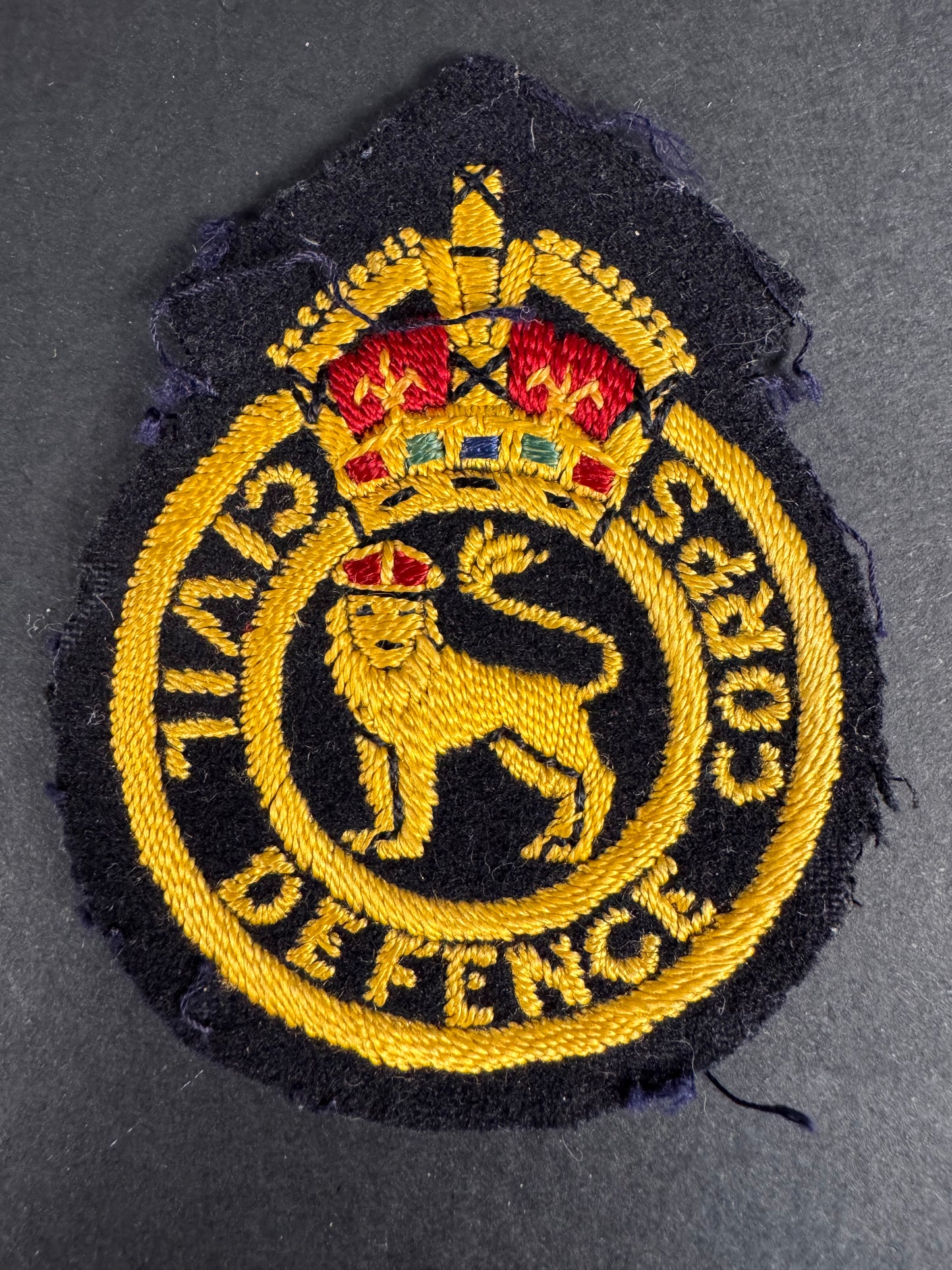 Photo 1 of After WW2 British Civil Defence Corps Uniform Arm Badge - collectible militaria item
