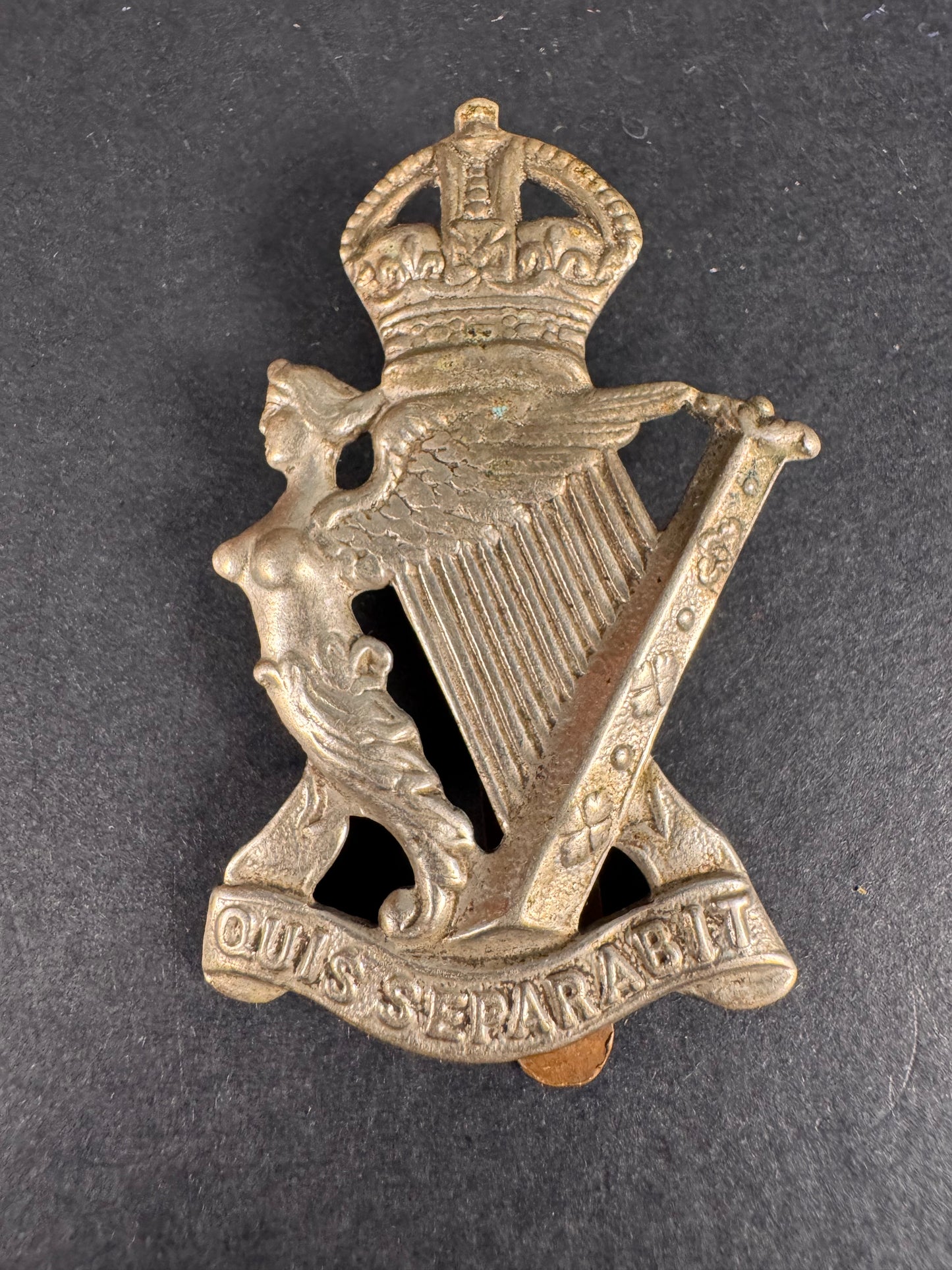 Photo 1 of WW1 British Army Ulster Rifles Irish Regiment Cap Badge - collectible militaria item