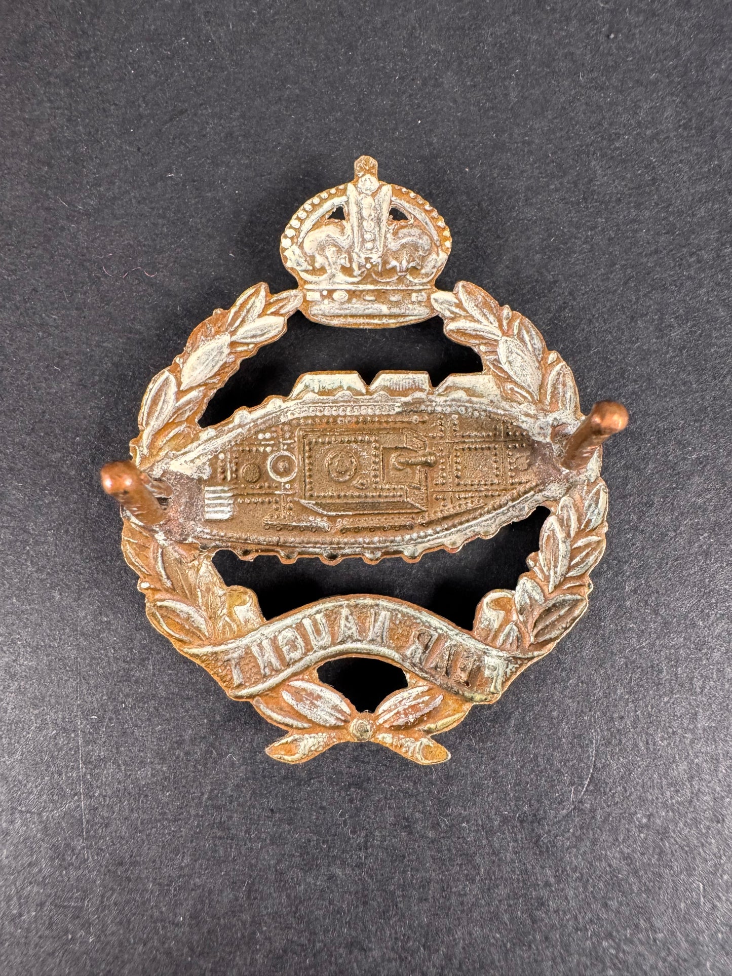Photo 2 of WW2 British Army Royal Tank Regiment Cap Badge - collectible militaria item