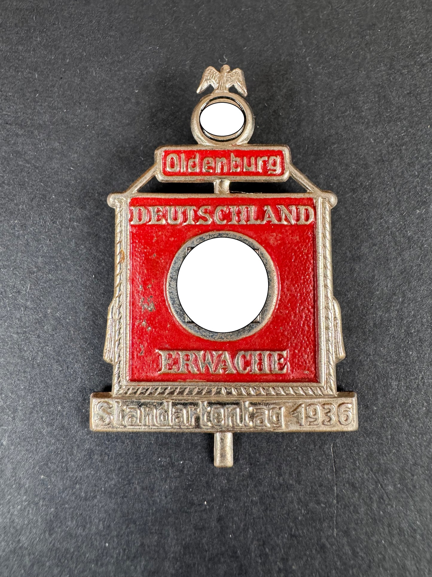 Photo 1 of Deutschland Erwache Oldenburg Standartentag 1936 Tinnie - collectible militaria item