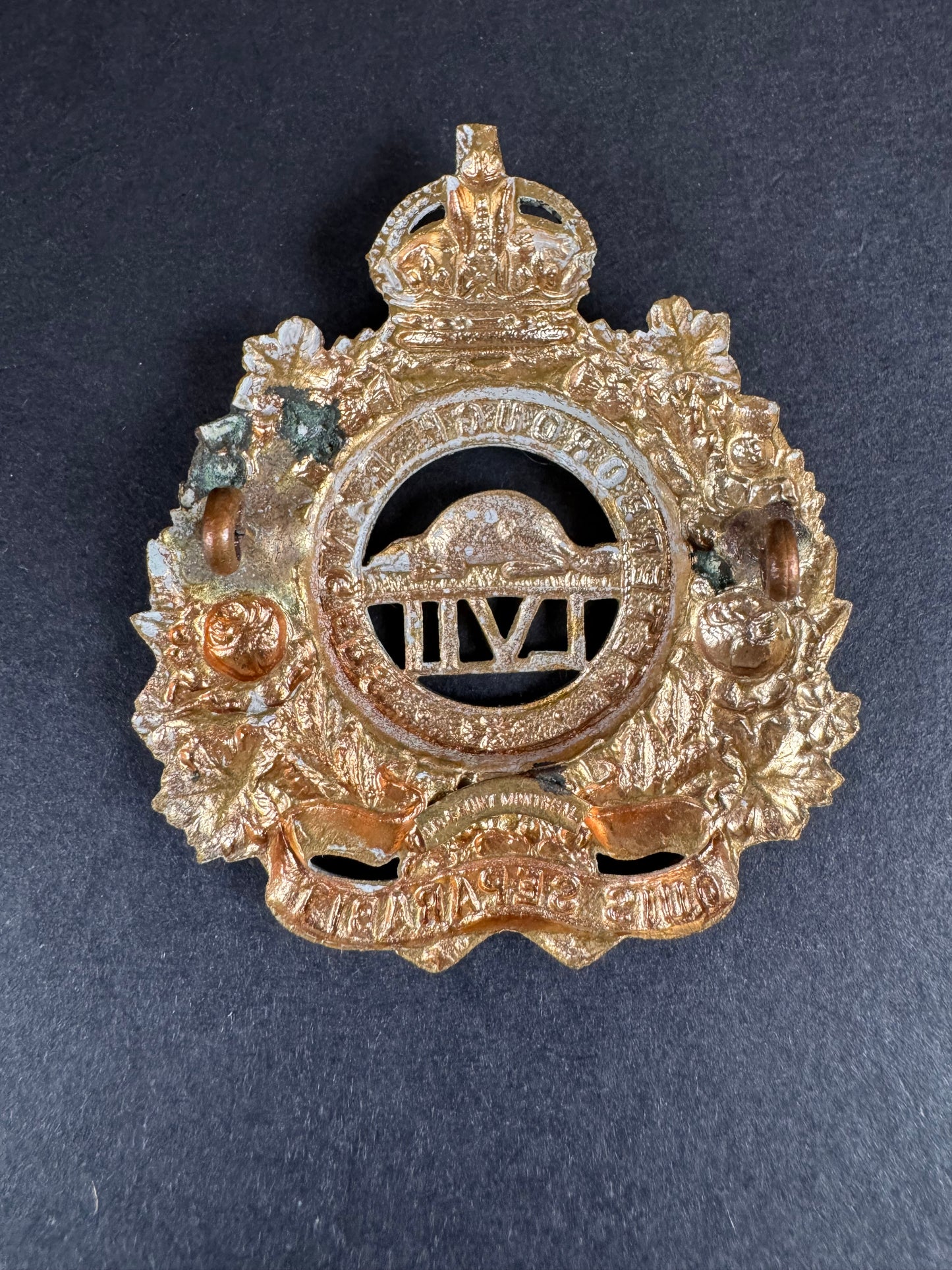 Photo 2 of WW1 Canadian Army 57th Peterborough Rangers Cap Badge - collectible militaria item