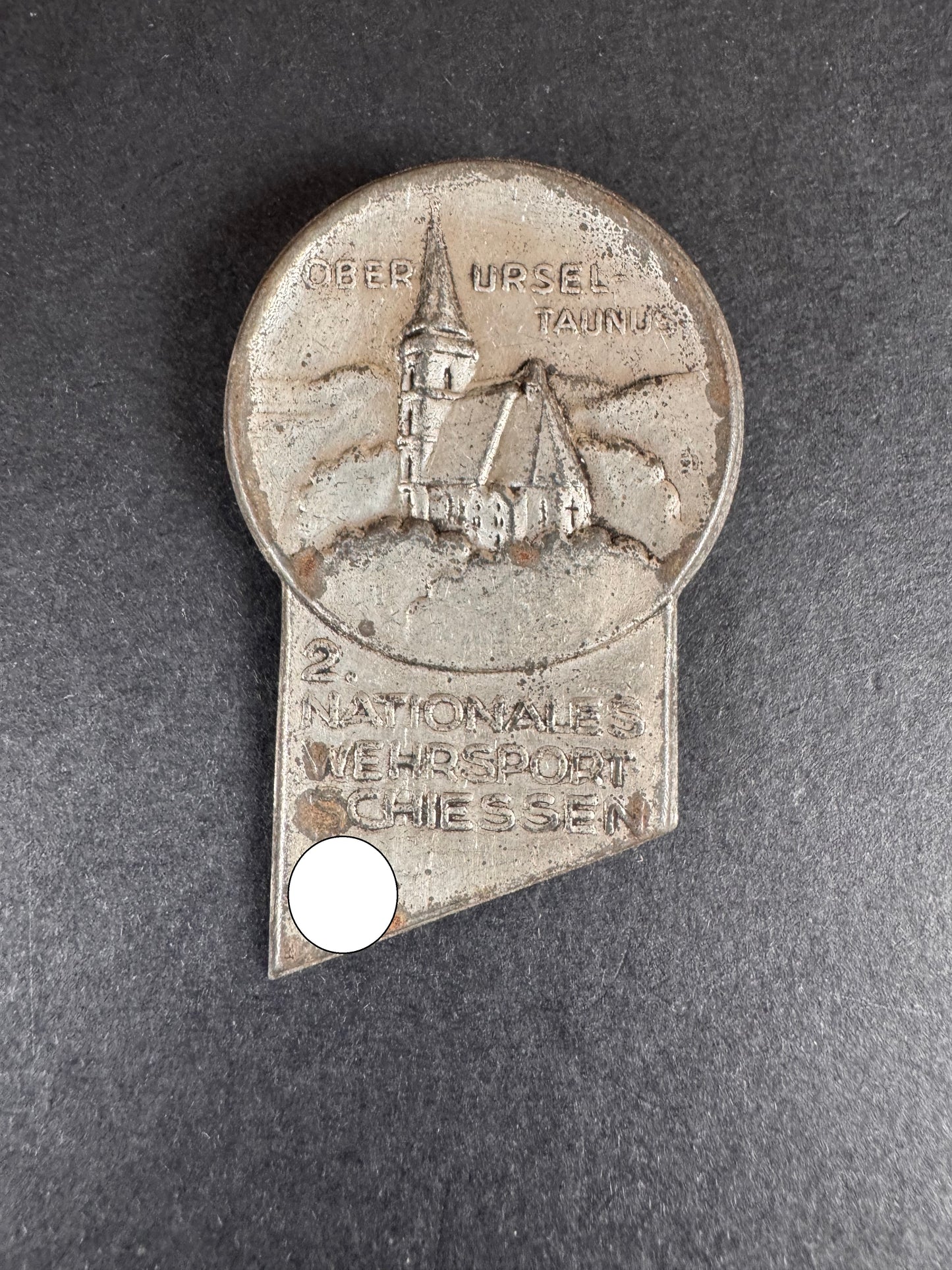 Photo 1 of Third Reich 2nd Nationales Wehrsportschiessen Oberursel Taunus Tinnie - collectible militaria item