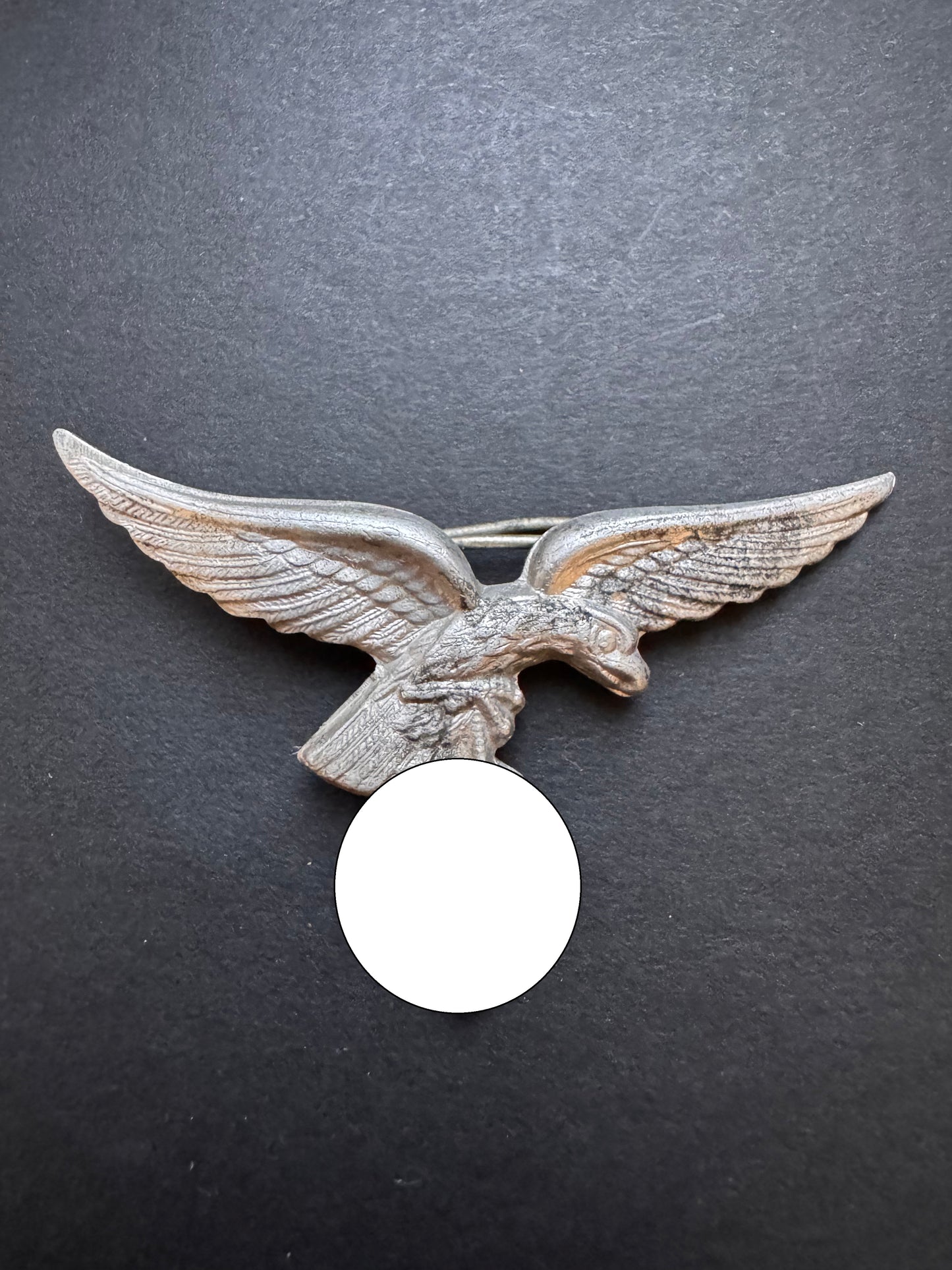 Photo 1 of Early Luftwaffe Visor Cap Badge Assmann - collectible militaria item