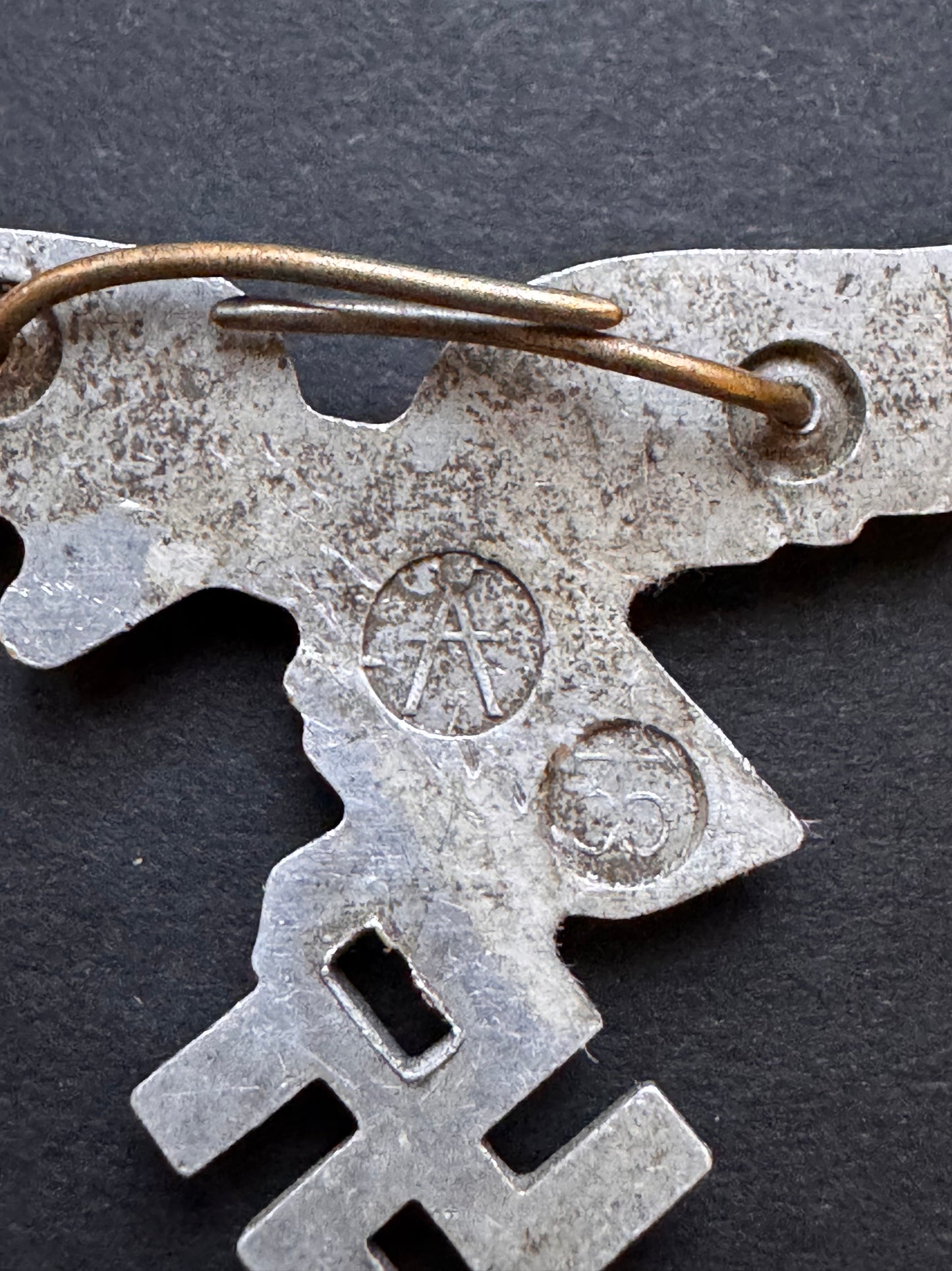 Photo 4 of Early Luftwaffe Visor Cap Badge Assmann - collectible militaria item