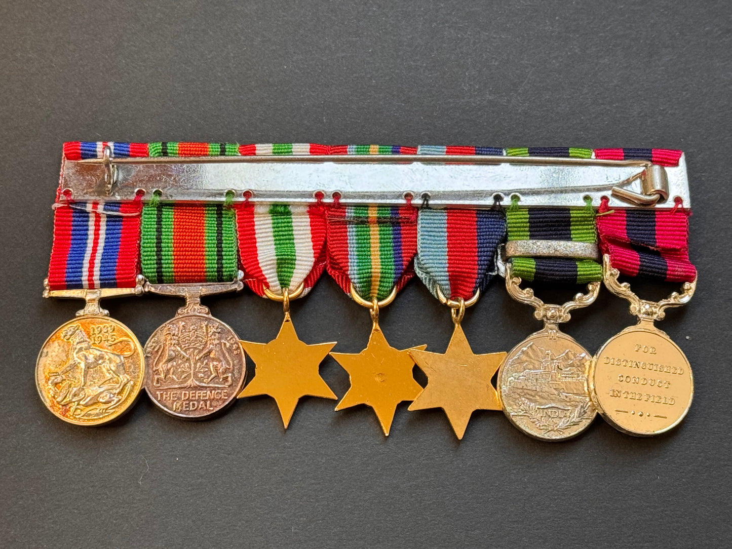 Photo 5 of WW2 British DCM India GSM NWF 1935 Burma Italy Campaigns Miniature Medals - collectible militaria item