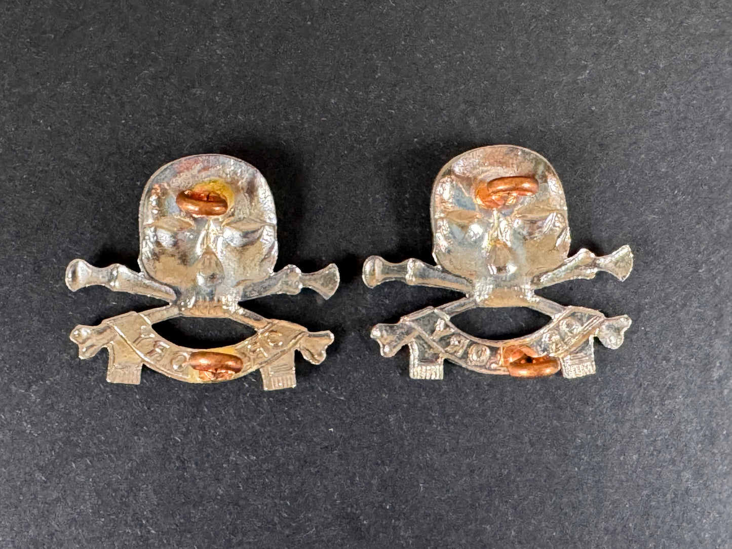 Photo 2 of WW2 British Army 17th / 21st Lancers Uniform Collar Badges - collectible militaria item