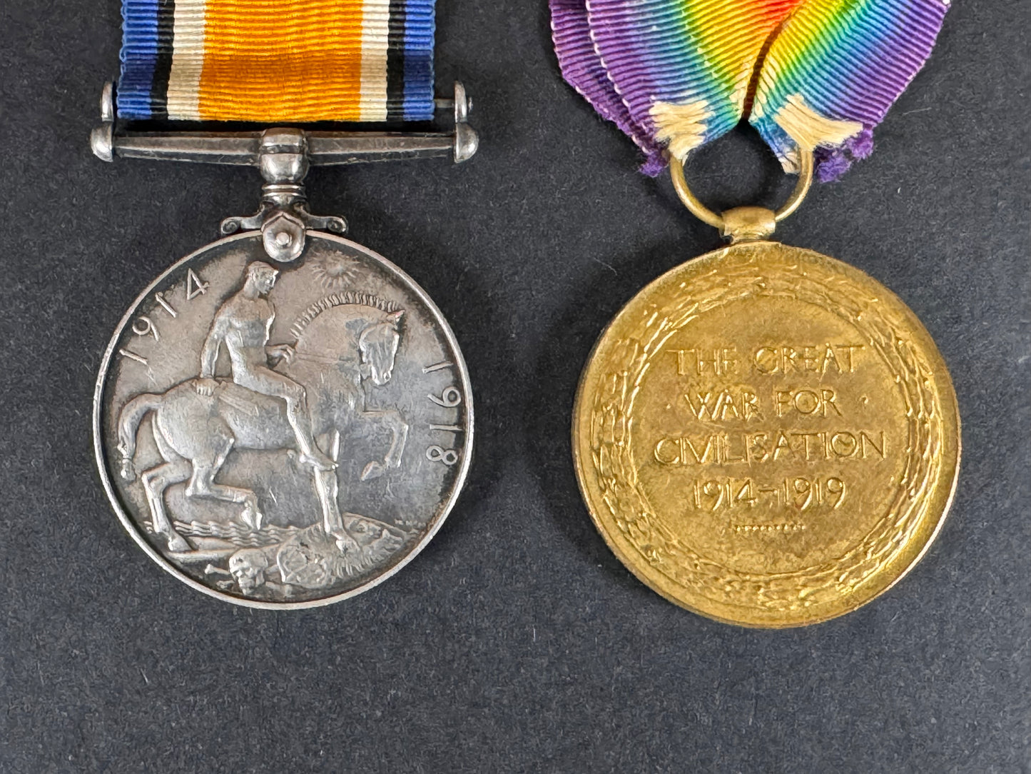 Photo 3 of WW1 British War Medal & Victory Medal - Machine Gun Corps - collectible militaria item