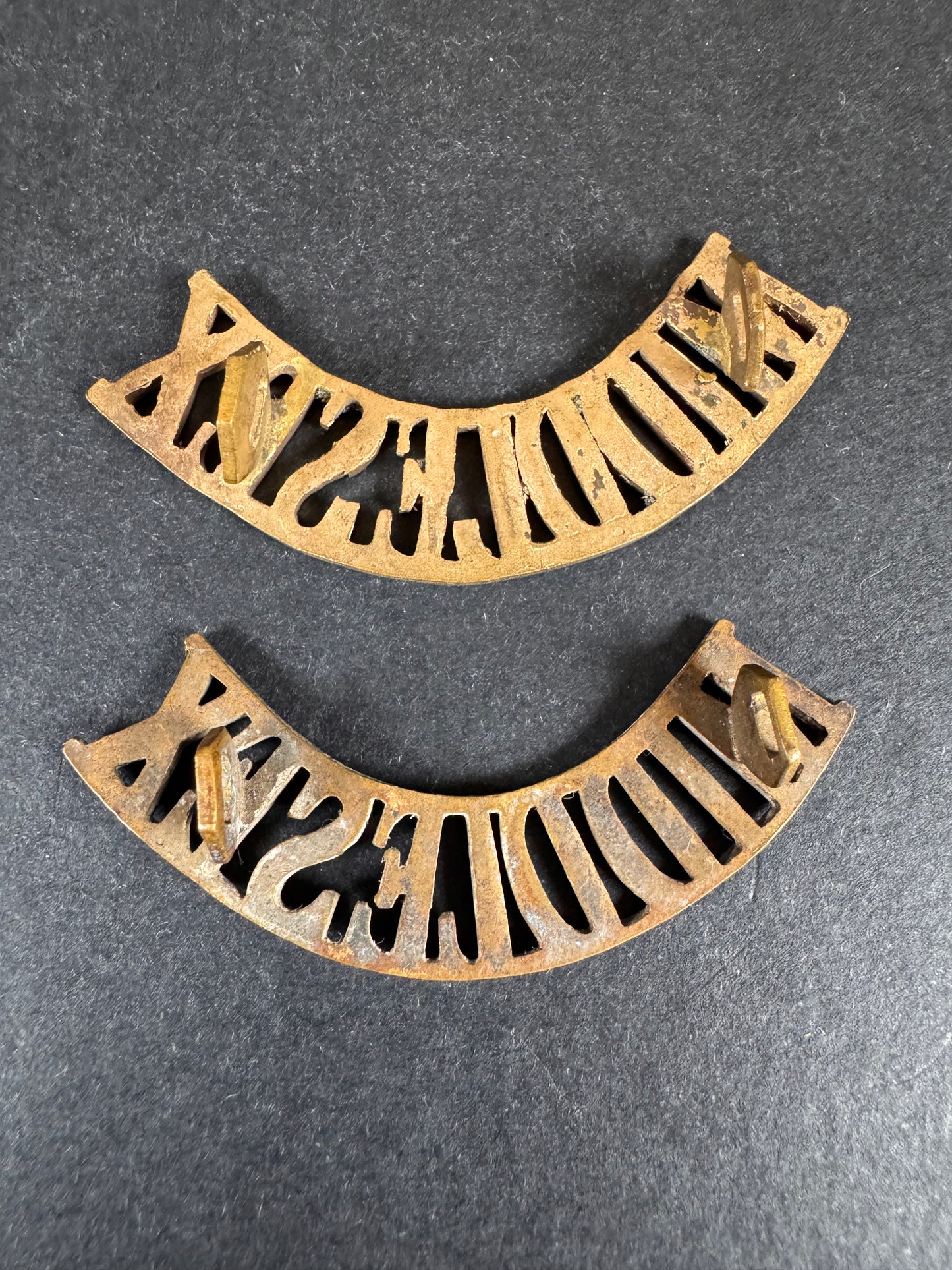 Photo 2 of WW1 British Army Middlesex Regiment Uniform Shoulder Titles - collectible militaria item