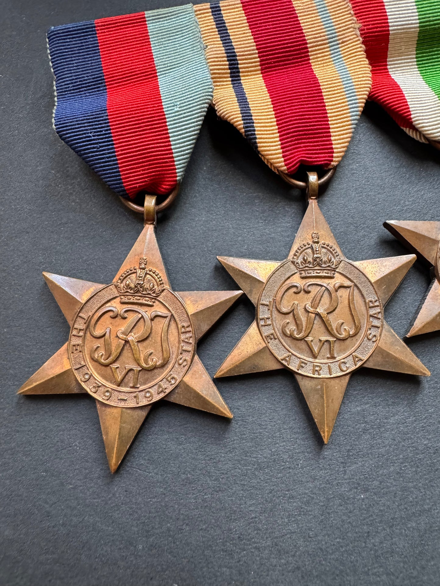 Photo 2 of WW2 British Africa & Italy Star Medal Bar Group with Oakleaf for Bravery - collectible militaria item