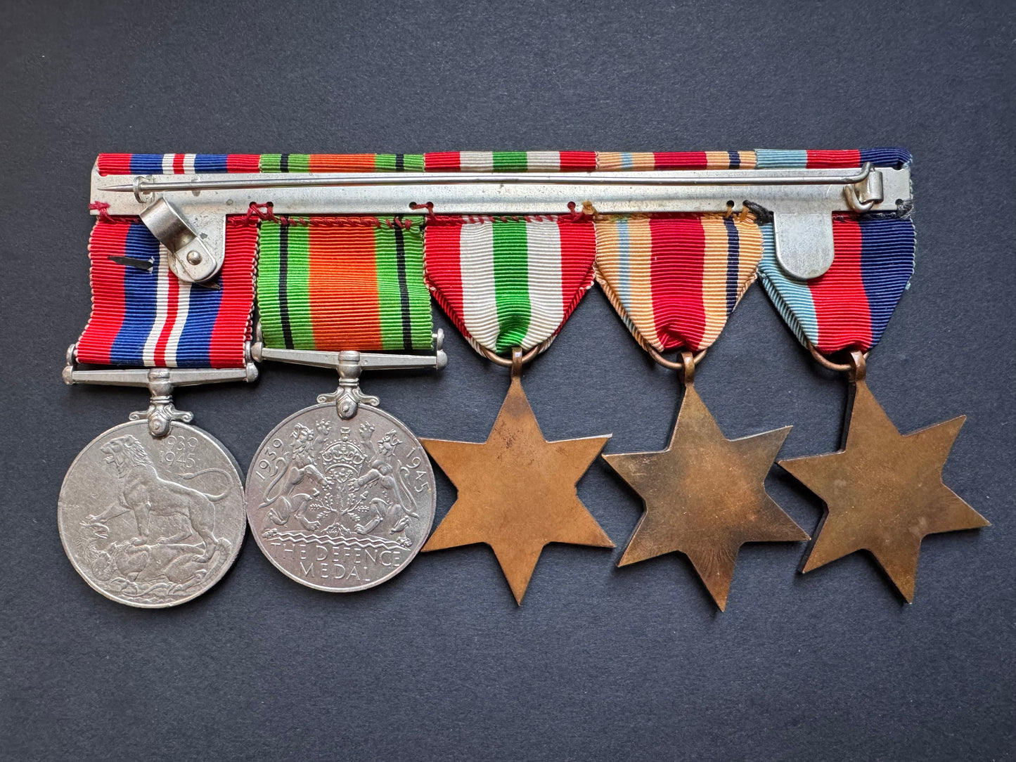 Photo 5 of WW2 British Africa & Italy Star Medal Bar Group with Oakleaf for Bravery - collectible militaria item