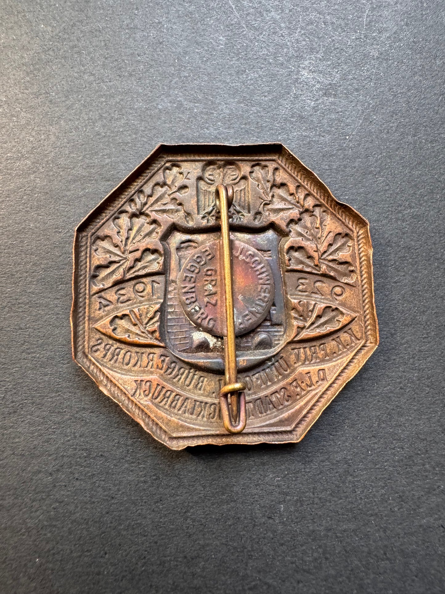 Photo 2 of Austrian Citizen Corps of Vöcklabruck Commemorative Tinnie - collectible militaria item
