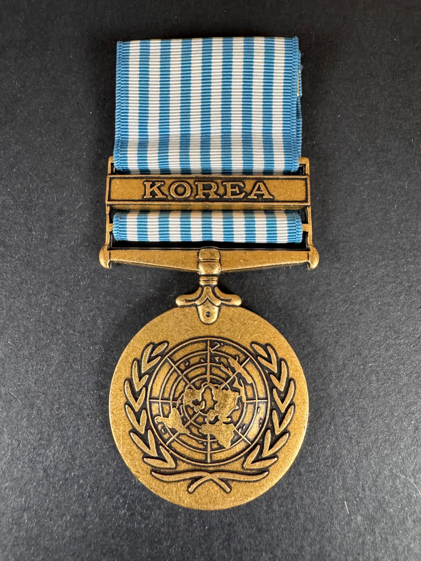 Photo 1 of United Nations Korea War Medal - U.S. Issue | Original Korean War Service Medal - collectible militaria item