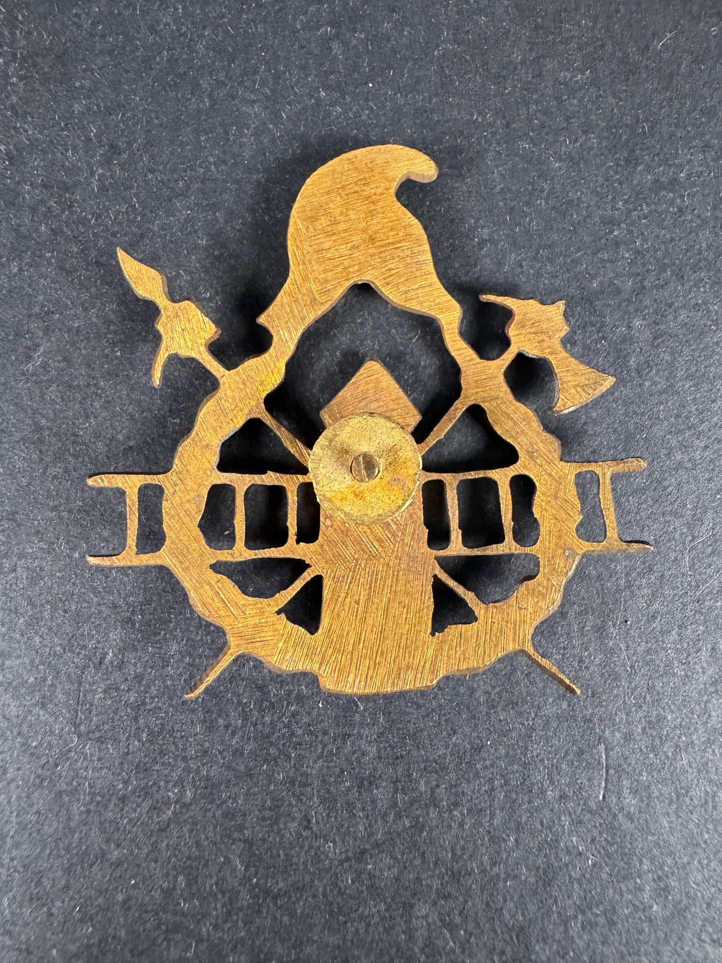Photo 2 of Vintage Mexican Fire Brigade Comb Helmet Badge - collectible militaria item