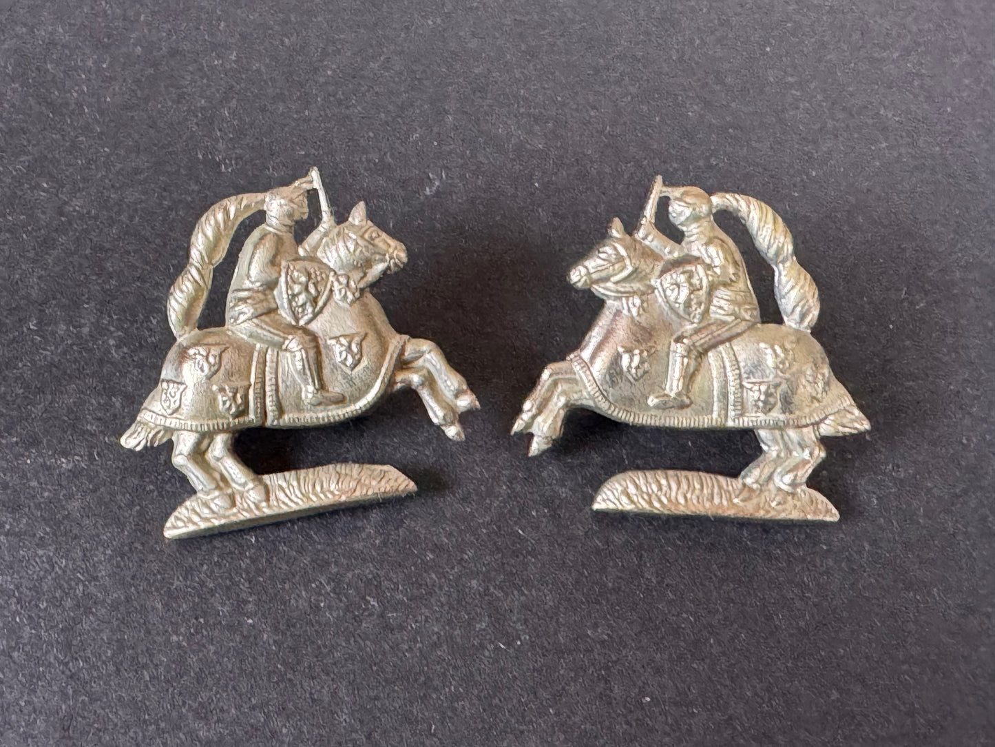 Photo 1 of WW2 British Army Fife & Forfar Yeomanry Cavalry Uniform Collar Badges - collectible militaria item
