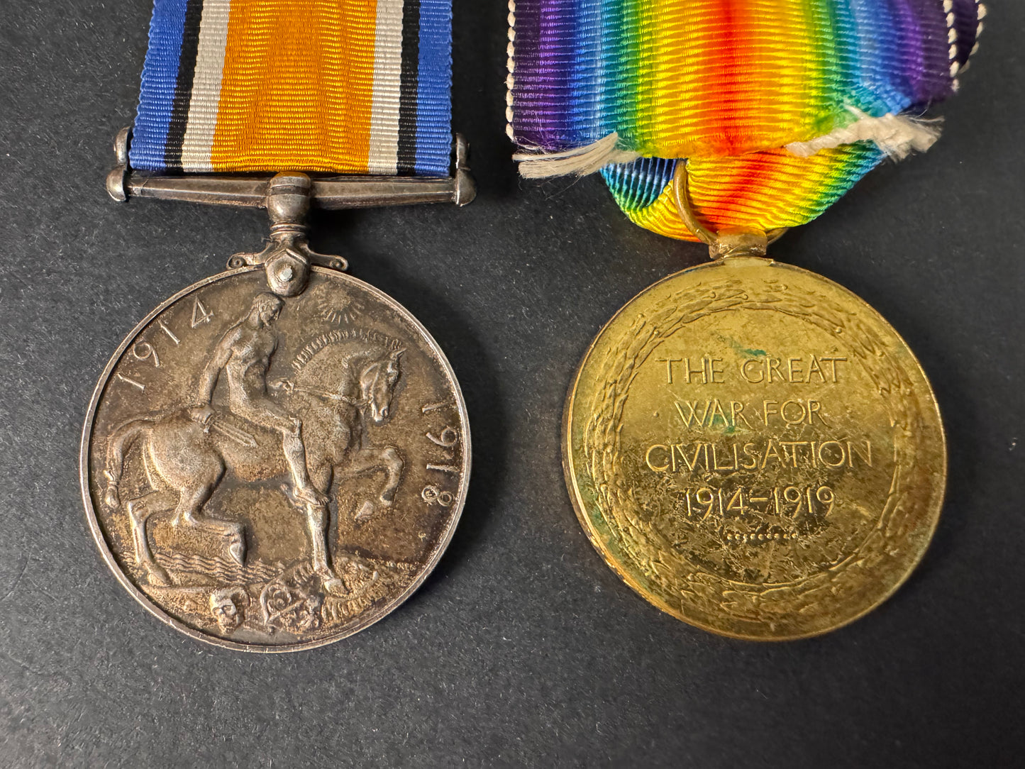 Photo 4 of WW1 British War Medal & Victory Medal Pair - collectible militaria item