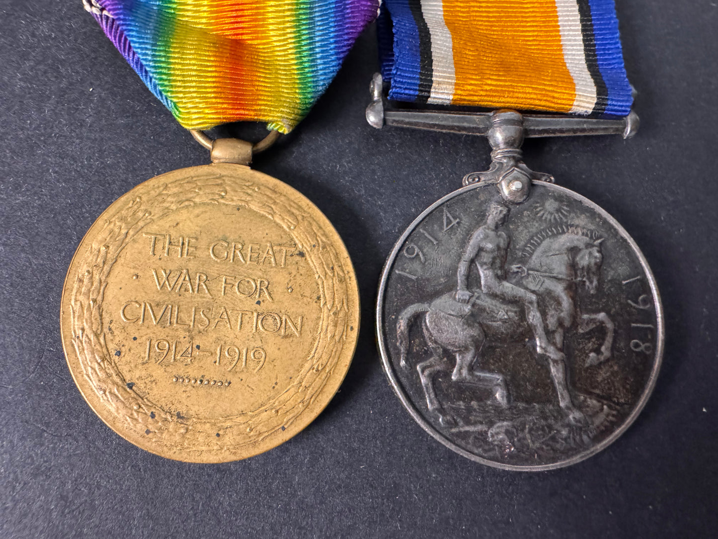 Photo 4 of WW1 British War Medal & Victory Medal Pair - collectible militaria item