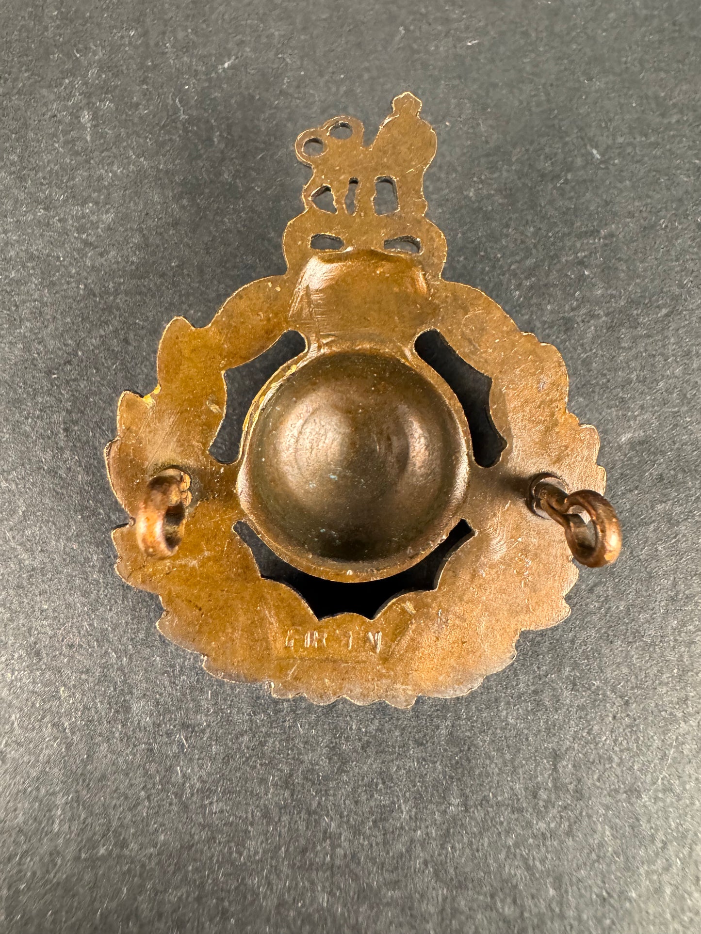 Photo 2 of After WW2 British Royal Marines Officer's Cap Badge FIRMIN - collectible militaria item