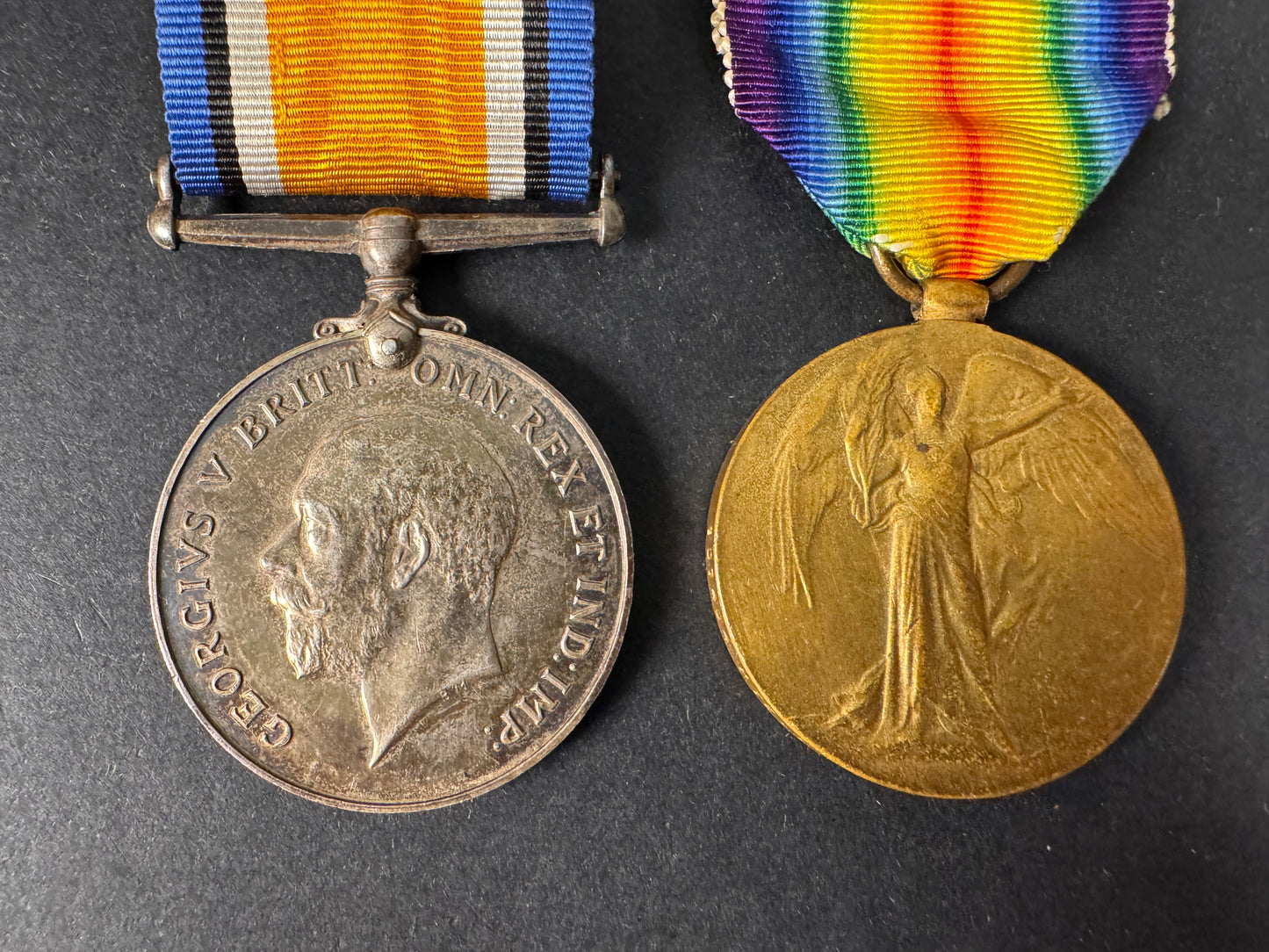 Photo 2 of WW1 British War Medal & Victory Medal Pair Notts & Derby Regt - collectible militaria item