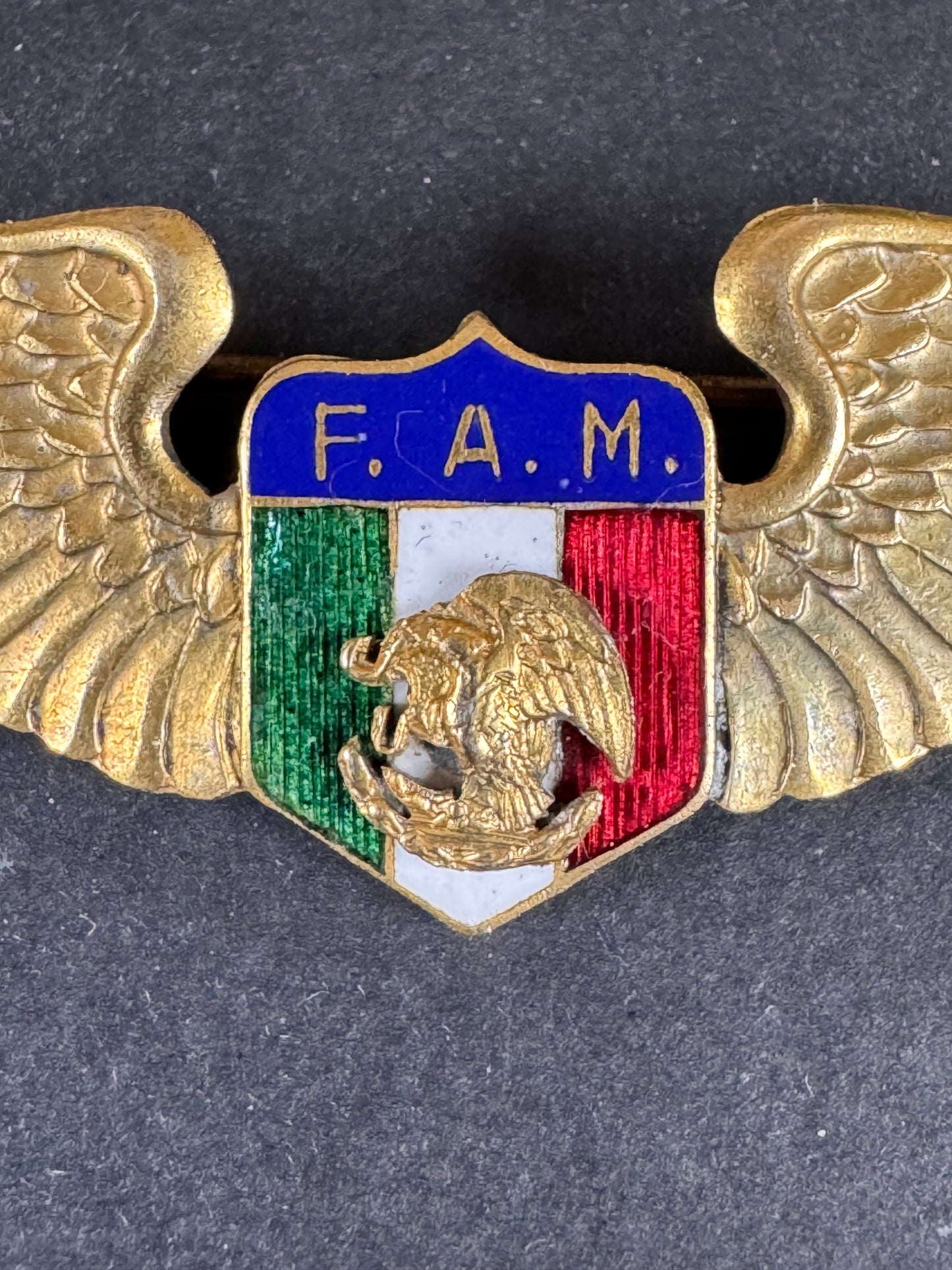 Photo 2 of WW2 Mexican FAM Esquadron 201 Pilot Wing Badge - collectible militaria item