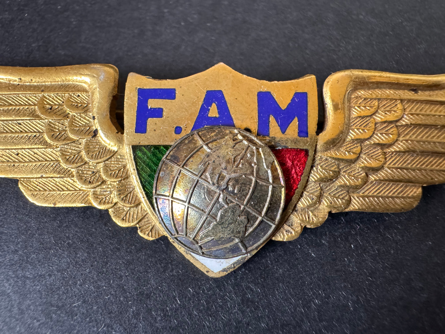 Photo 2 of After WW2 Mexican Air Force FAM Navigator Wing Badge - collectible militaria item
