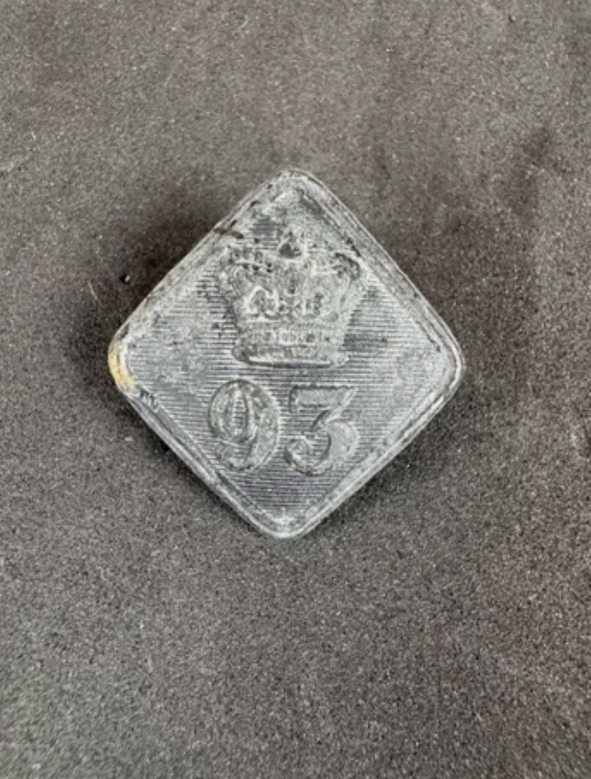 Photo 1 of Crimean War British Army 93rd Regiment of Foot Uniform Button - collectible militaria item