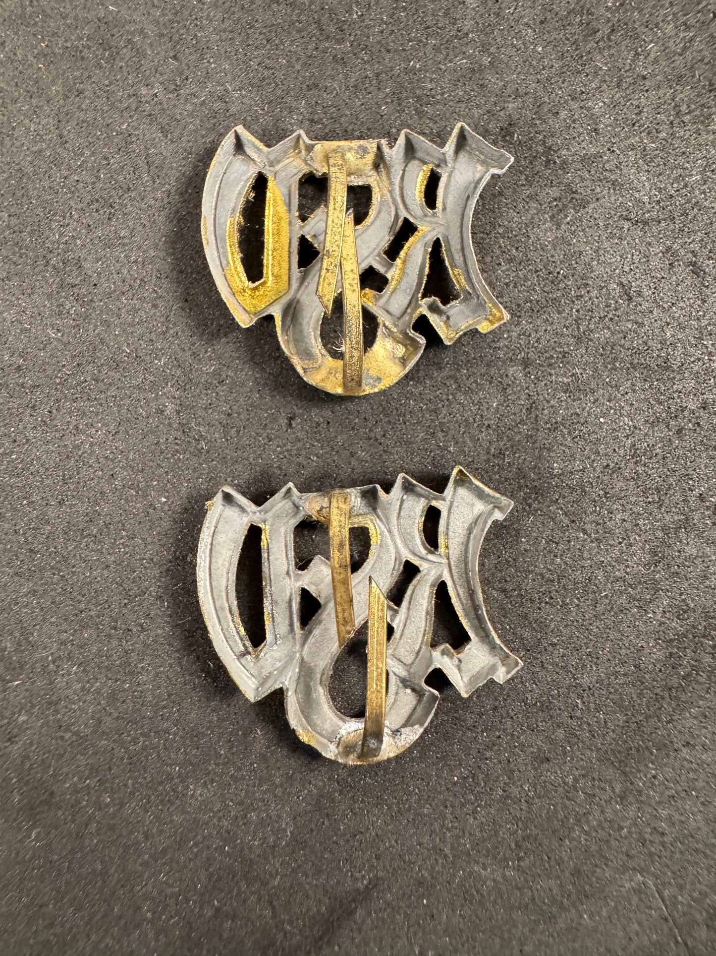 Photo 2 of WW2 German RSV Customs Service Shoulder Board Cyphers (Pair) - collectible militaria item