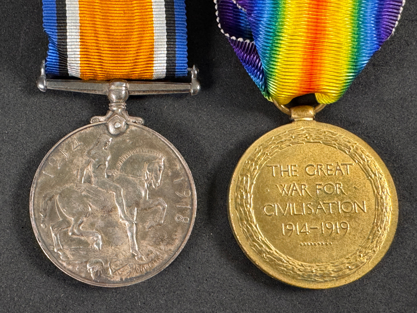 Photo 4 of WW1 British War Medals East Yorkshire Regiment - collectible militaria item