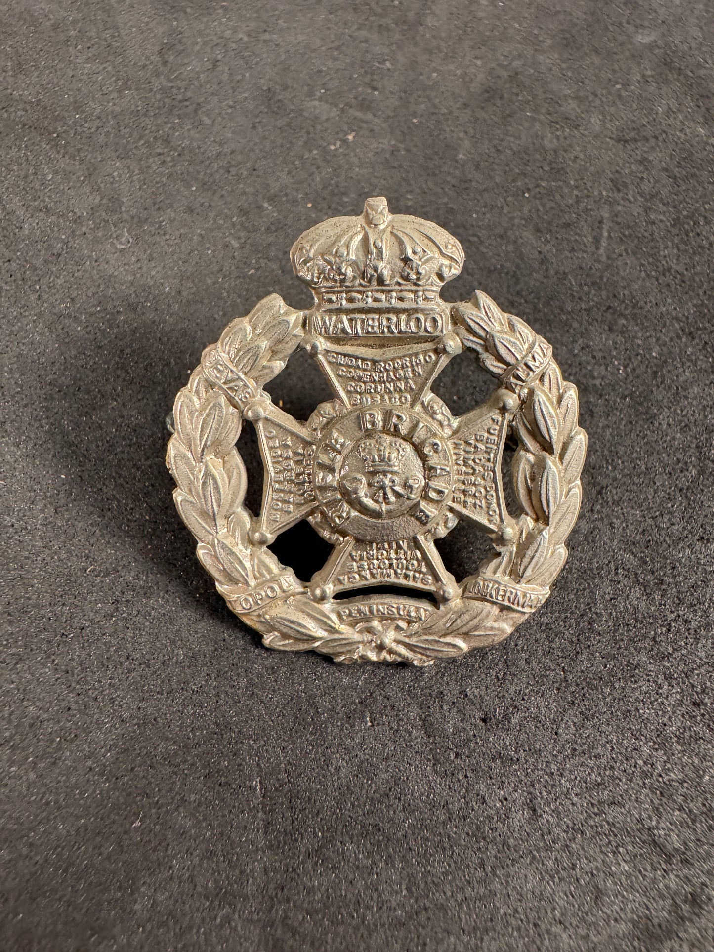 Photo 1 of Victorian British Army Rifle Brigade Field Service Cap Badge - collectible militaria item