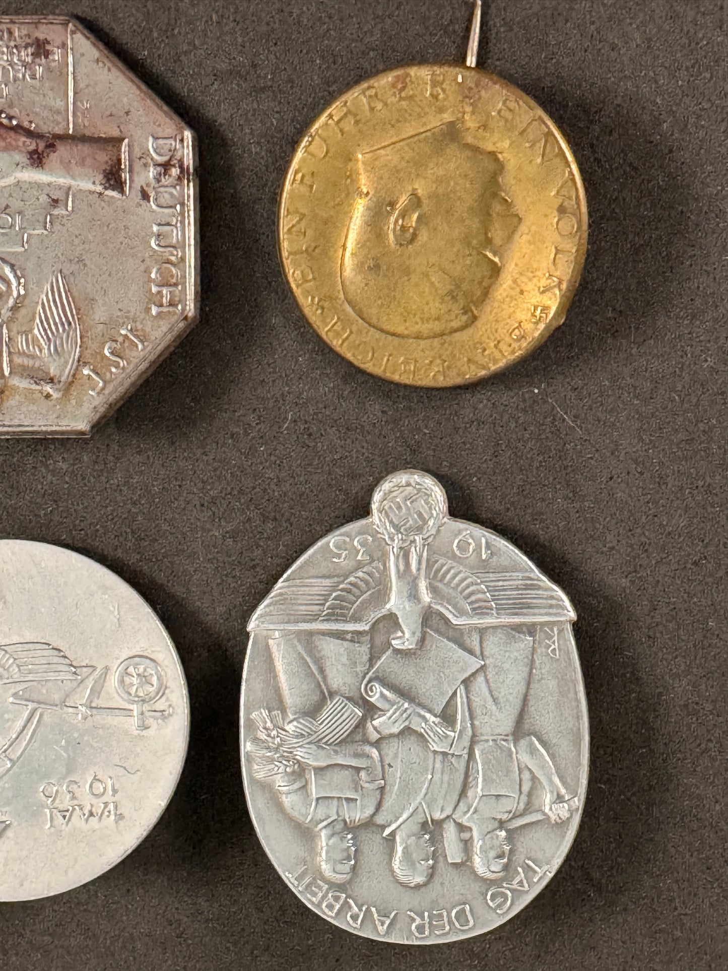Lot of 6 Original WW2 German Tinnies & Propaganda Badges – 1933–1937 NSDAP Events