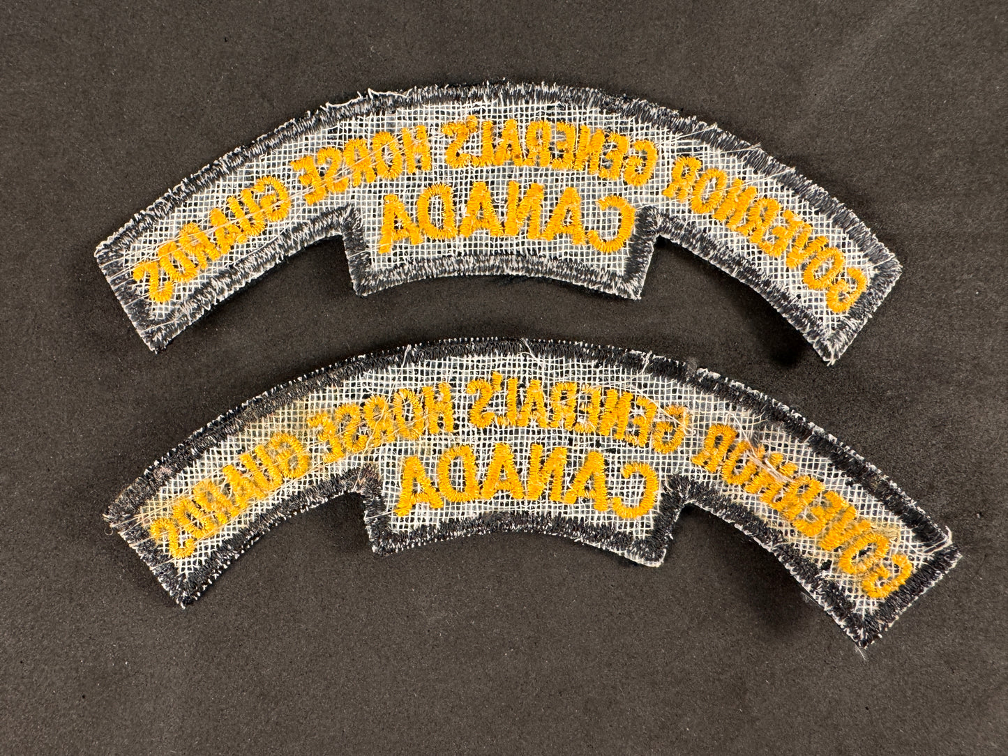 Photo 2 of Canadian Army Governor General’s Horse Guards (GGHG) Shoulder Titles - collectible militaria item