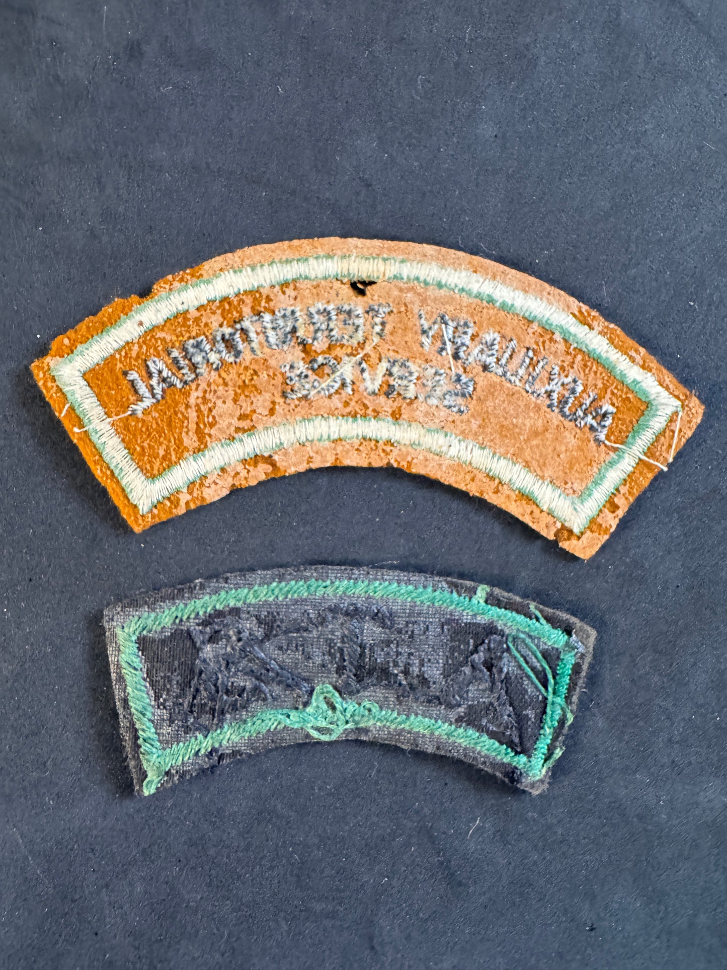 Image of product: ww2 british auxiliary territorial service cloth shoulder titles