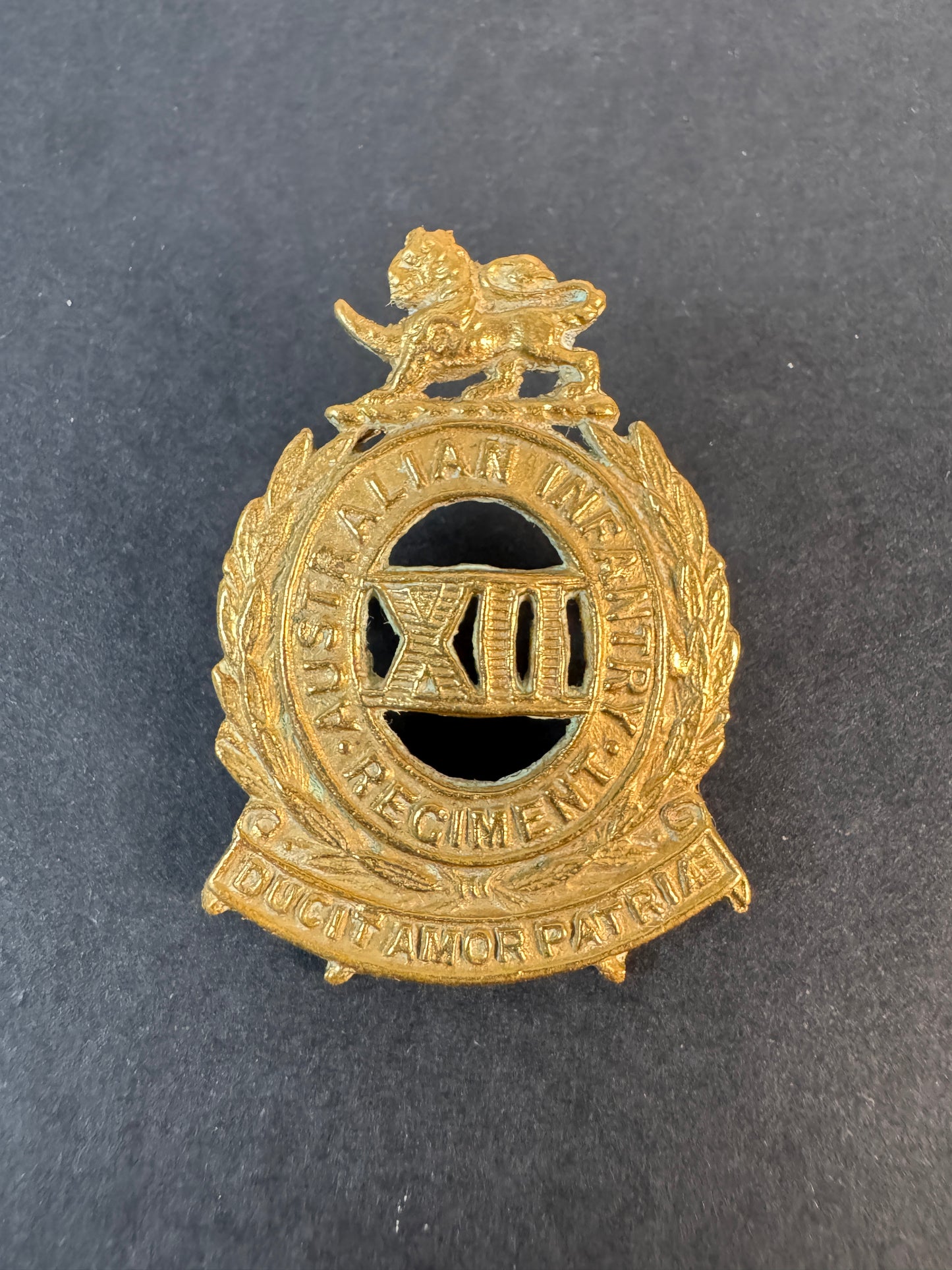 Image of WW1 12th Australian Infantry (Launceston) Regiment Cap Badge