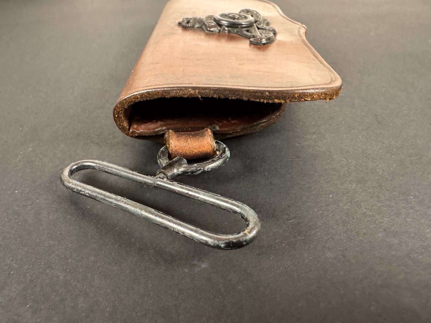 British Royal Artillery Officer's Undress Leather Cross Belt Pouch