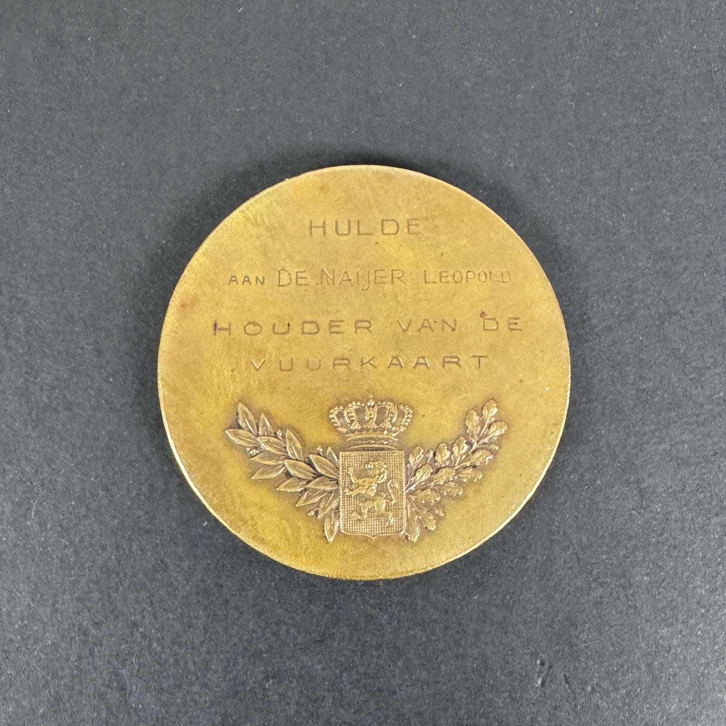 WW1 Belgian Army Battle of Yser Flanders Fire Card Medal Plaque "Niet Over"