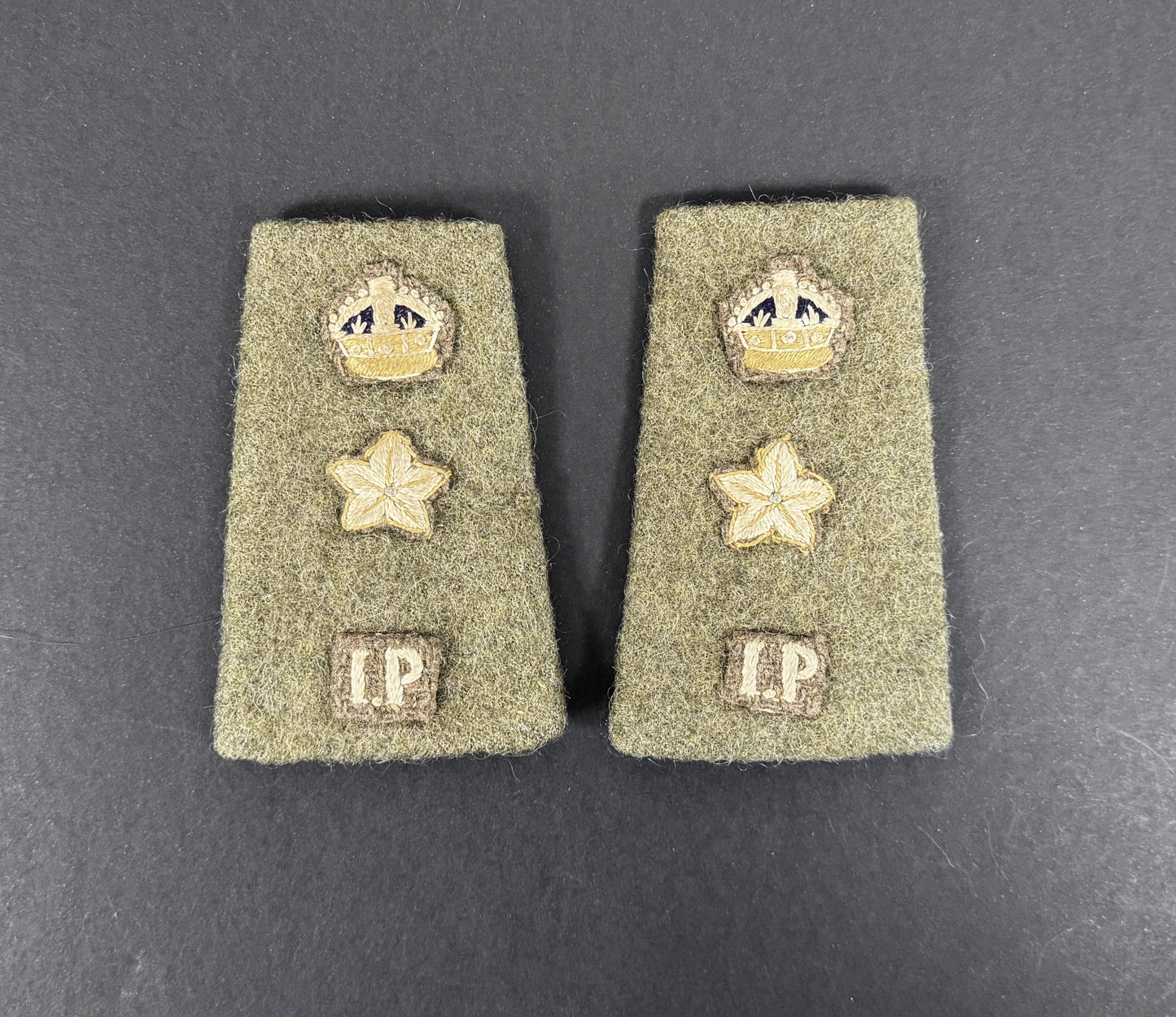 Colonial British India Imperial Police Officer's Shoulder Rank Badges