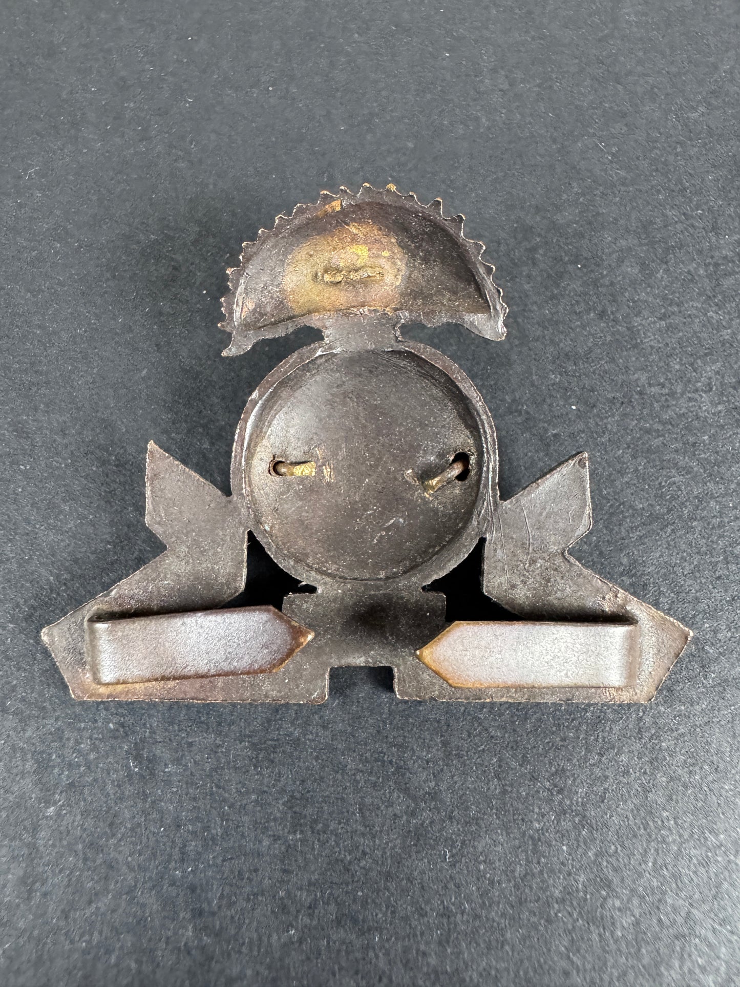 WW2 British Army Lancashire Fusiliers Officer Visor Cap Badge
