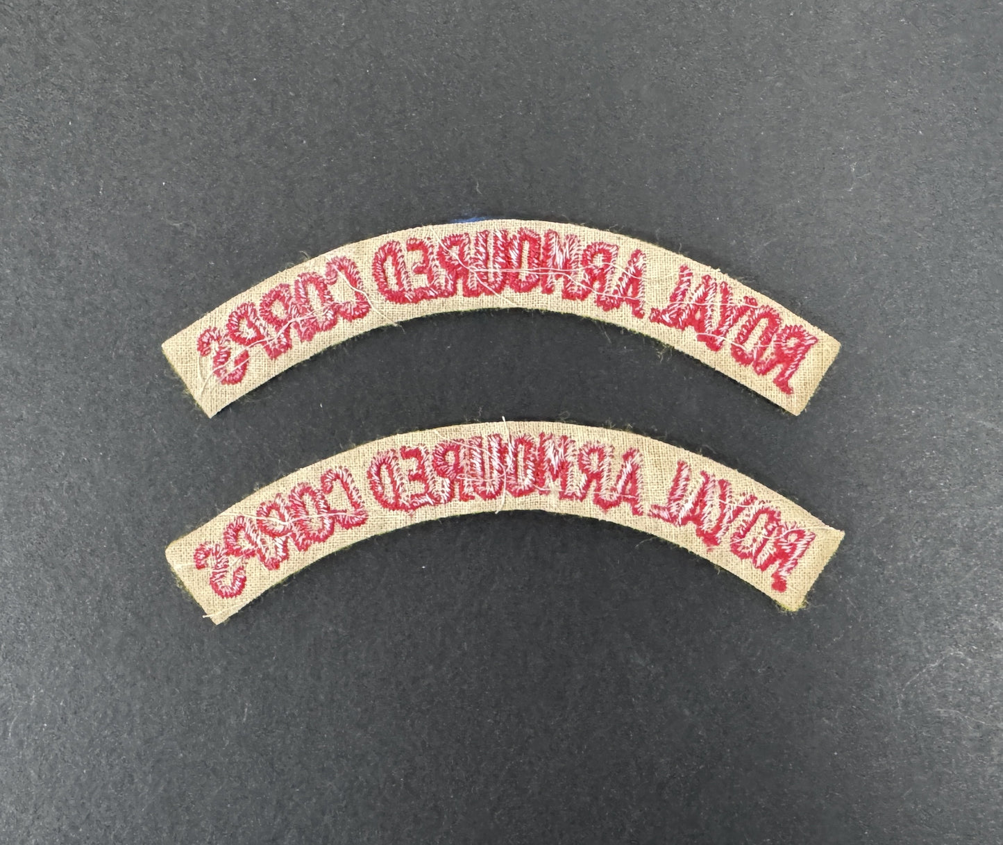 British Army Royal Armoured Corps Shoulder Title Badges (Pair)