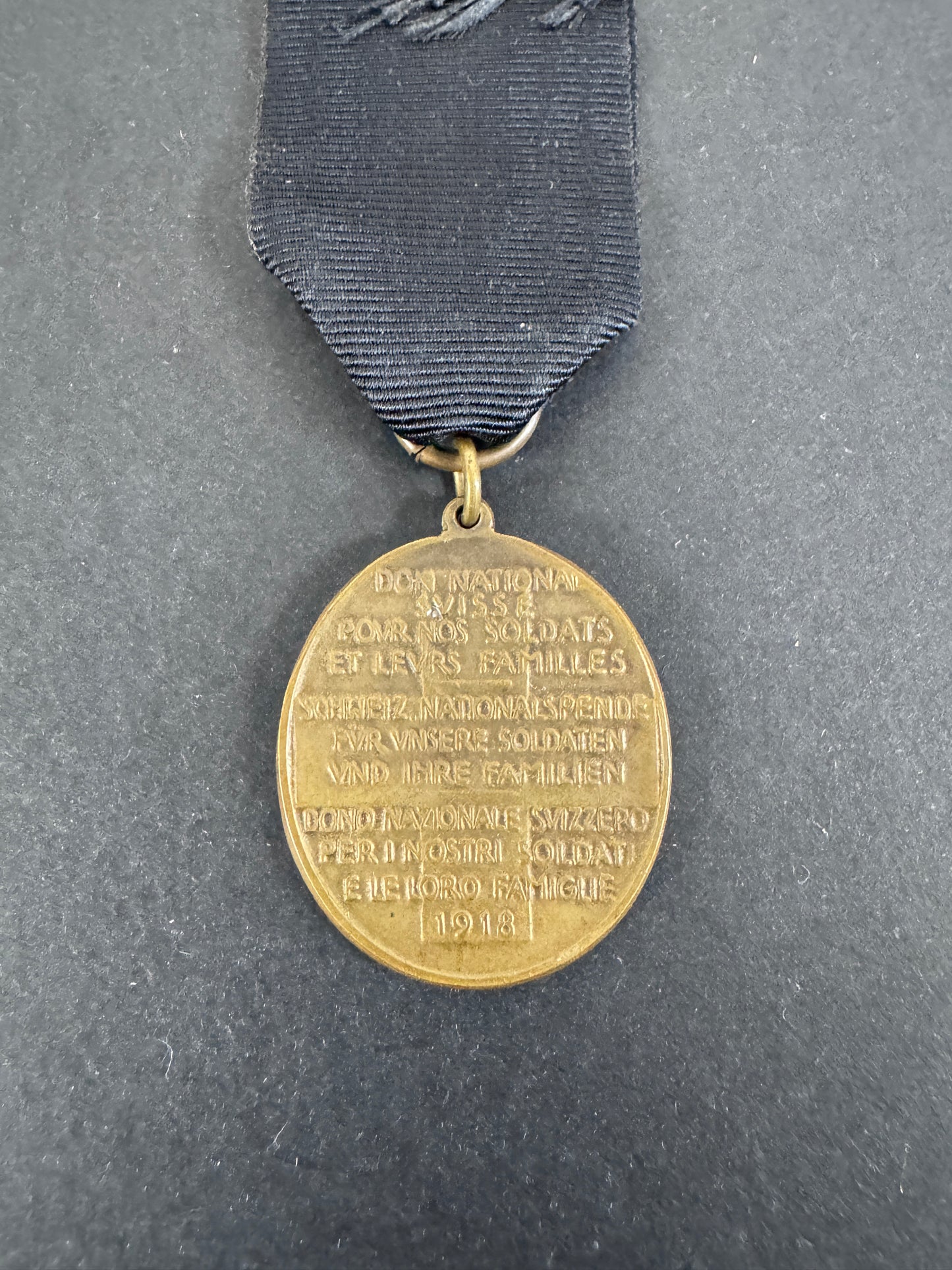 WW1 Swiss National Soldier Relief Donation Medal 1918