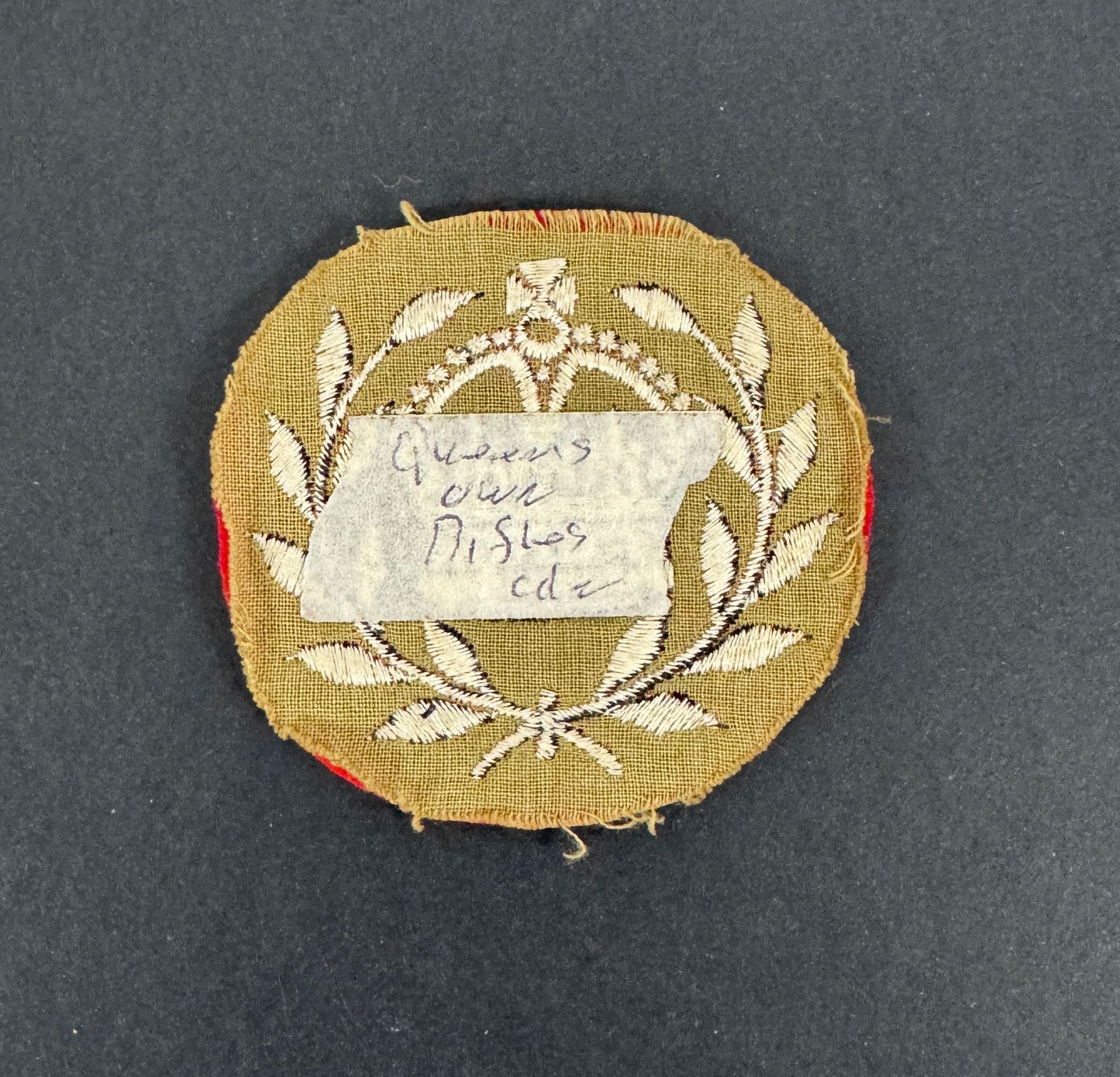 2nd gurkha rifles warrant officer's arm badge, khaki cloth backing, reverse