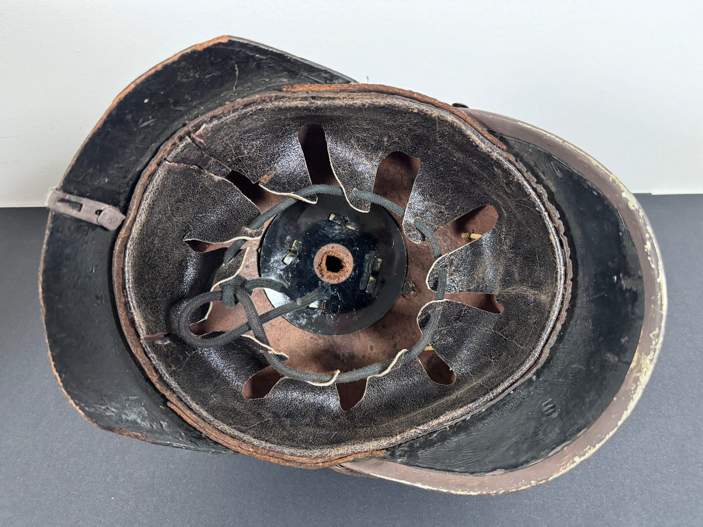 WW1 Imperial German Prussian Army Pickelhaube Spiked Helmet – This is an authentic Imperial German pickelhaube helmet issu...