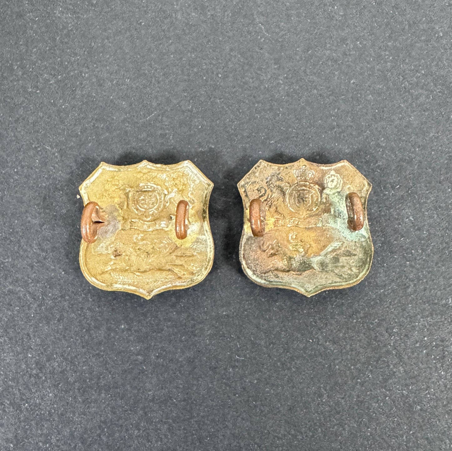 WW2 South African Army Durban Light Infantry Uniform Collar Badges (Pair) – An matching pair of scarce, original, other ra...