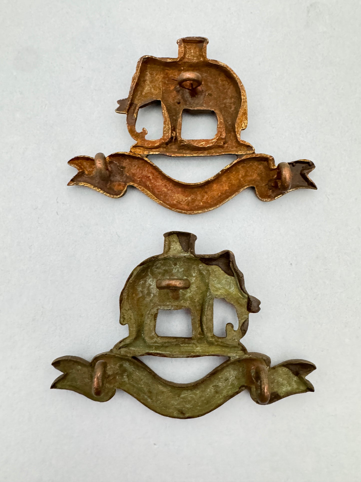 WW2 British Army Duke of Wellington West Riding Regiment Officer Collar Badges