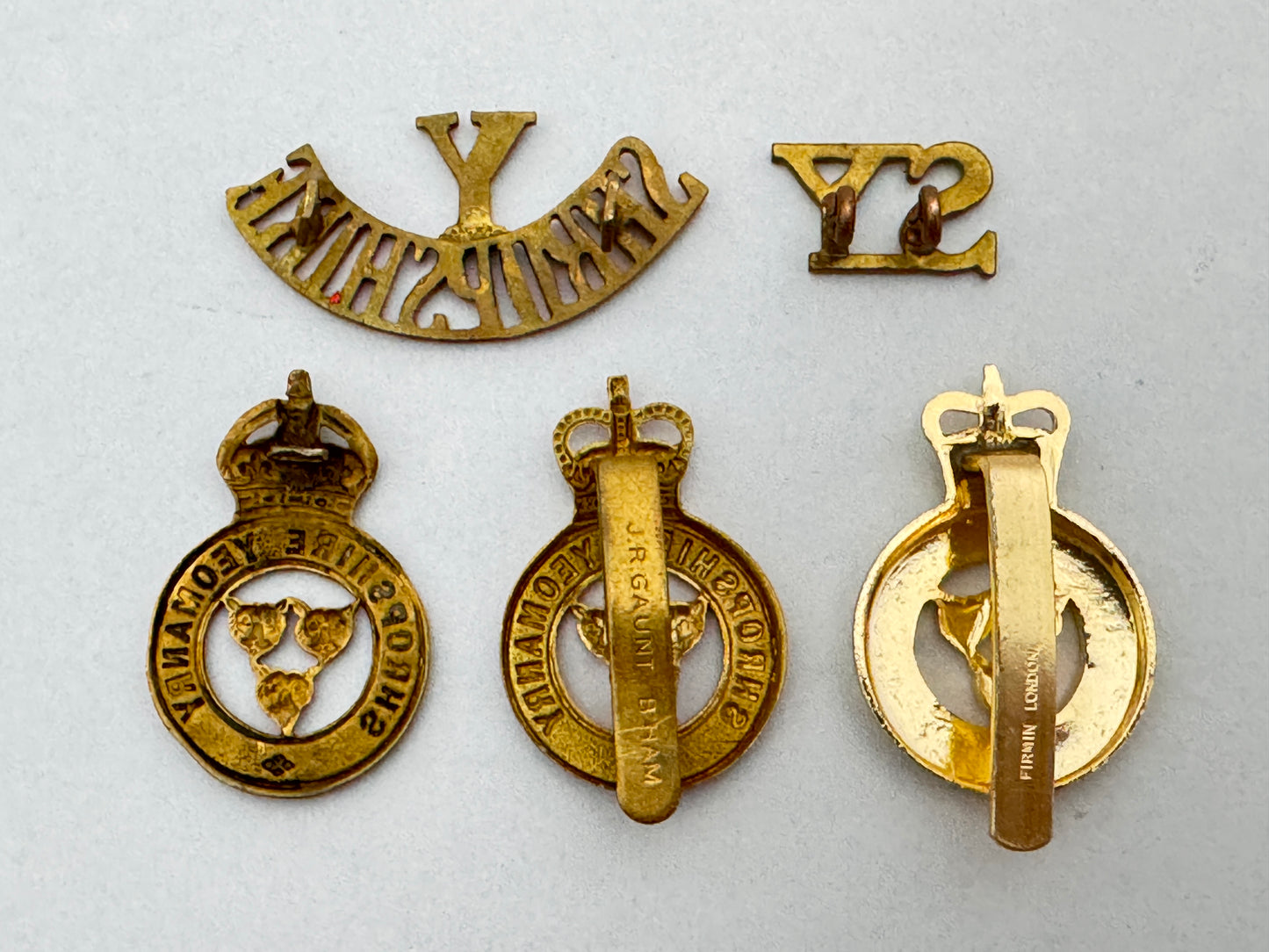 British Army Shropshire Yeomanry Cap Badges & Shoulder Titles