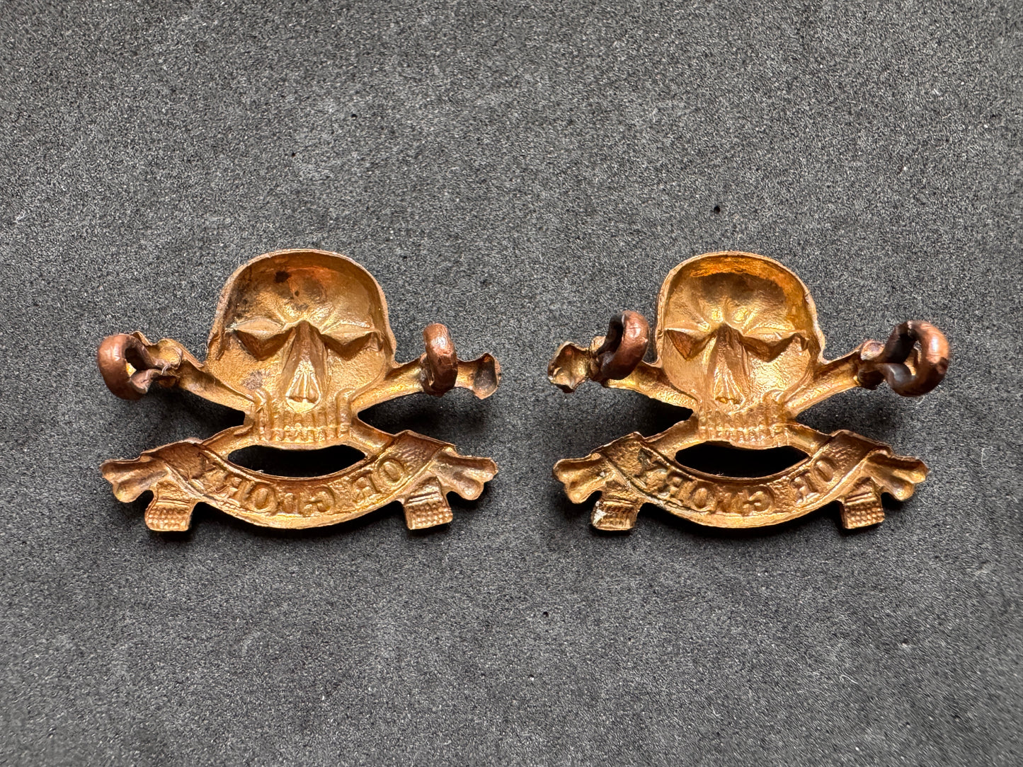 Photo 2 of WW1 British Army 17th Lancers Uniform Collar Badges - collectible militaria item