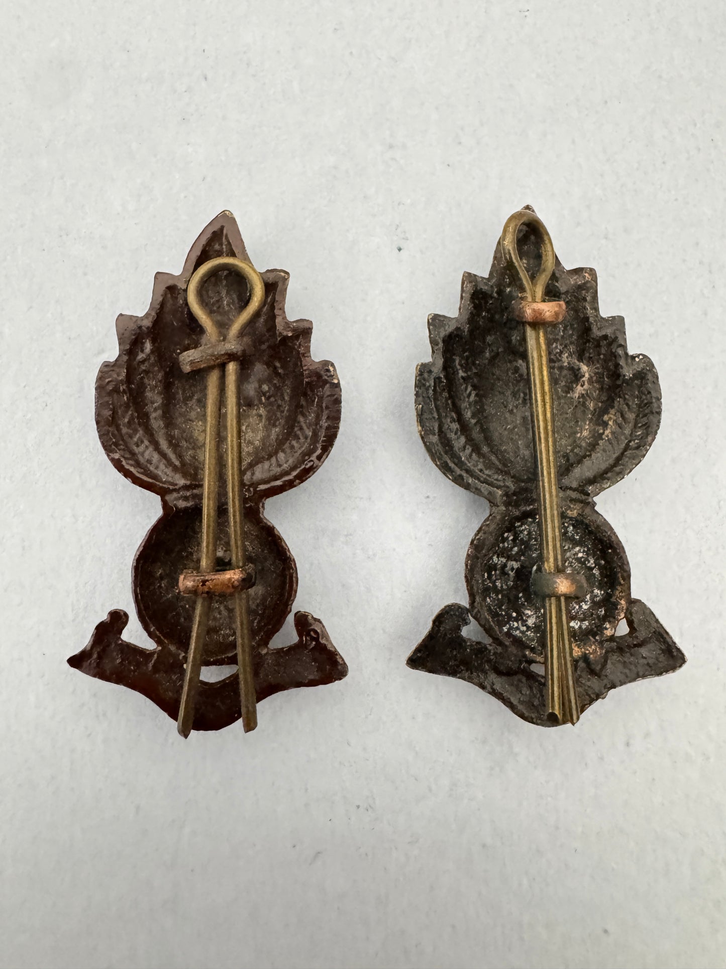 WW2 British India Army Artillery Uniform Collar Badges