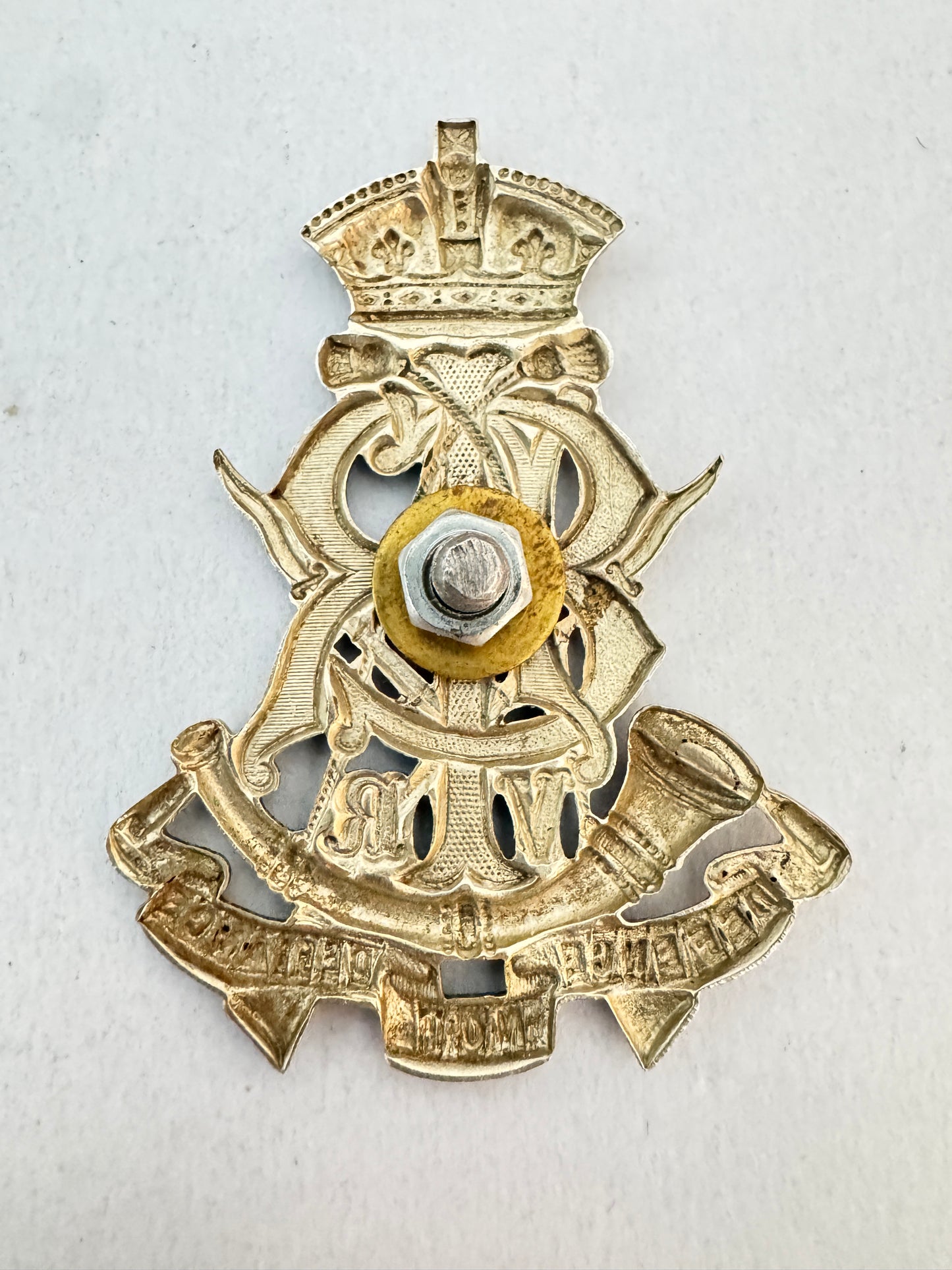 East India Railways Volunteer Rifles Helmet Badge British Colonial