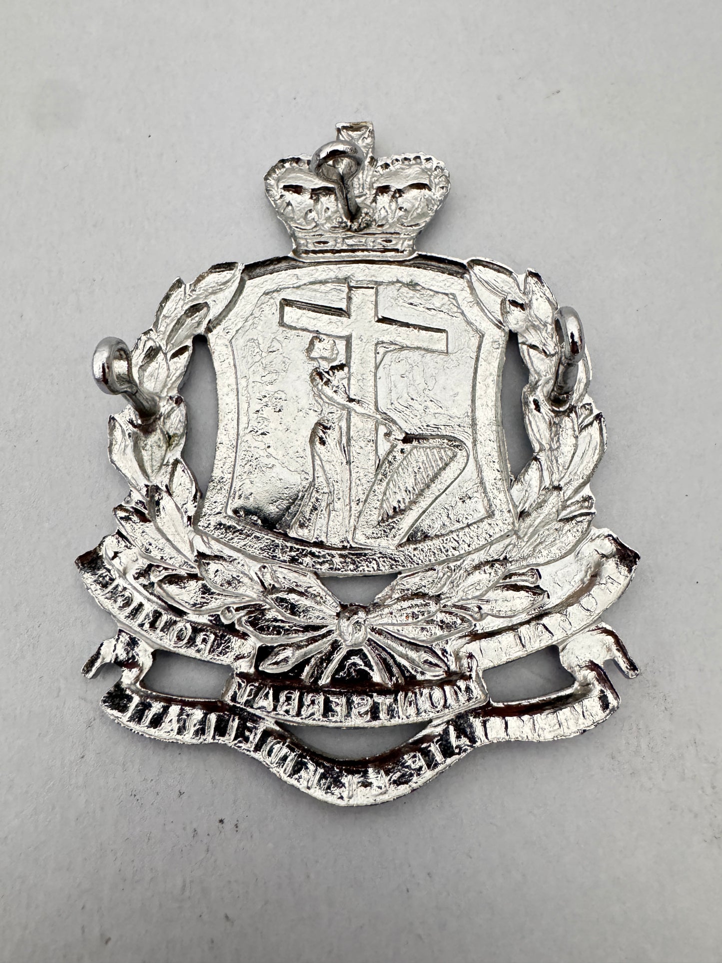 British Commonwealth Royal Montserrat Police Force Helmet Badge Plate