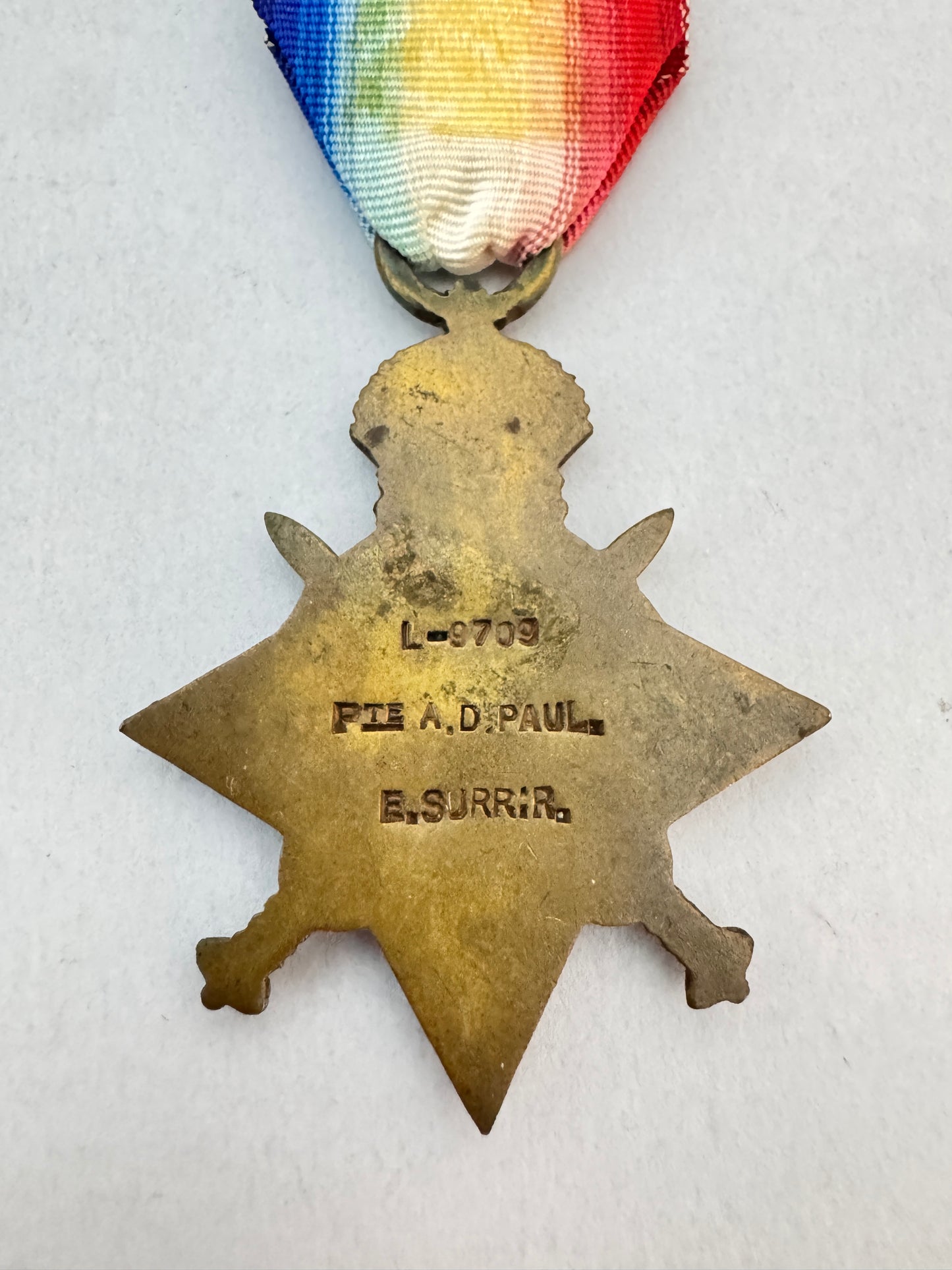 WW1 British Army 1914-15 Star EAST SURREY REGIMENT