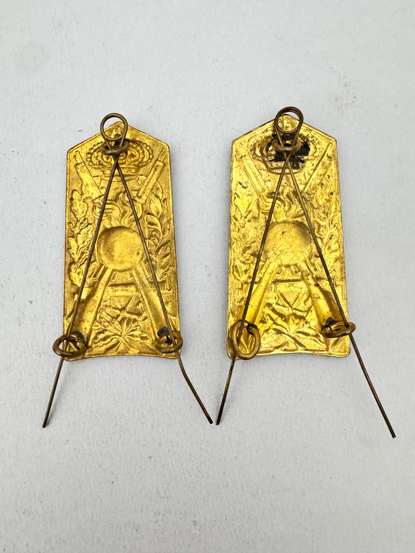 Italian Army Model 1926 Infantry Brass Shoulder Boards Epaulettes